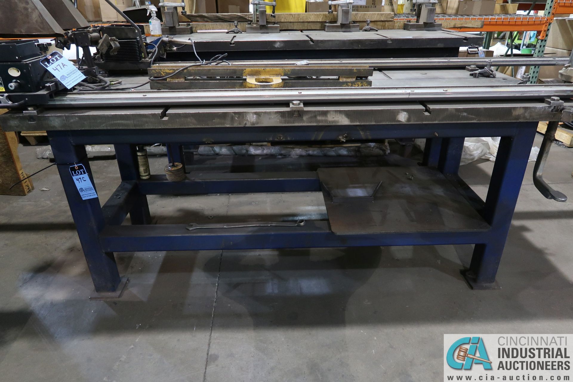 90" X 36" T-SLOTTED HEAVY DUTY STEEL WELDING TABLE **LOCATED AT 4119 BINION WAY, LEBANON, OH