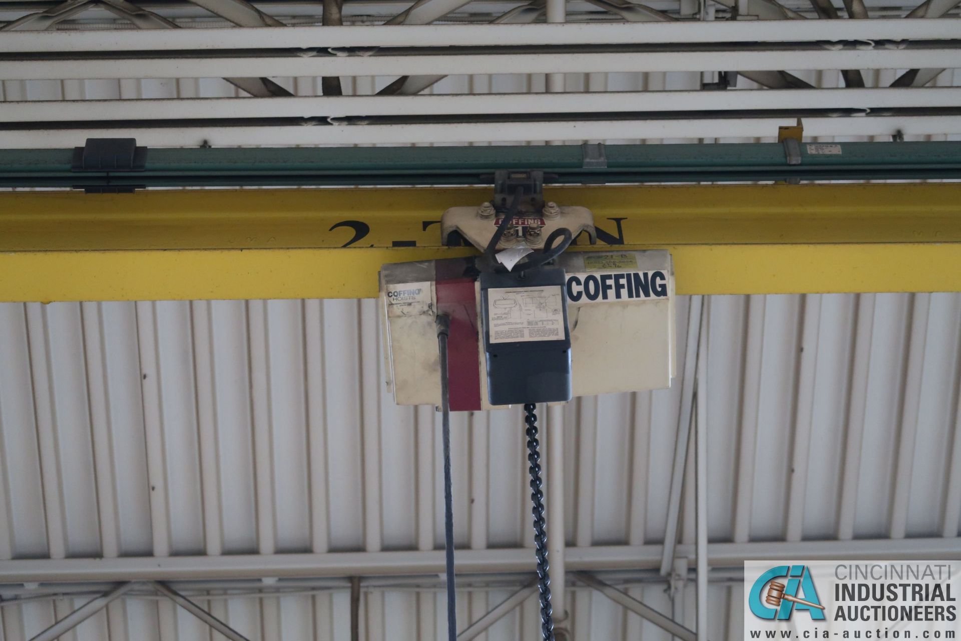 1-TON COFFING TROLLEY TYPE ELECTRIC CHAIN HOIST WITH PENDANT **LOCATED AT 4119 BINION WAY, - Image 2 of 2