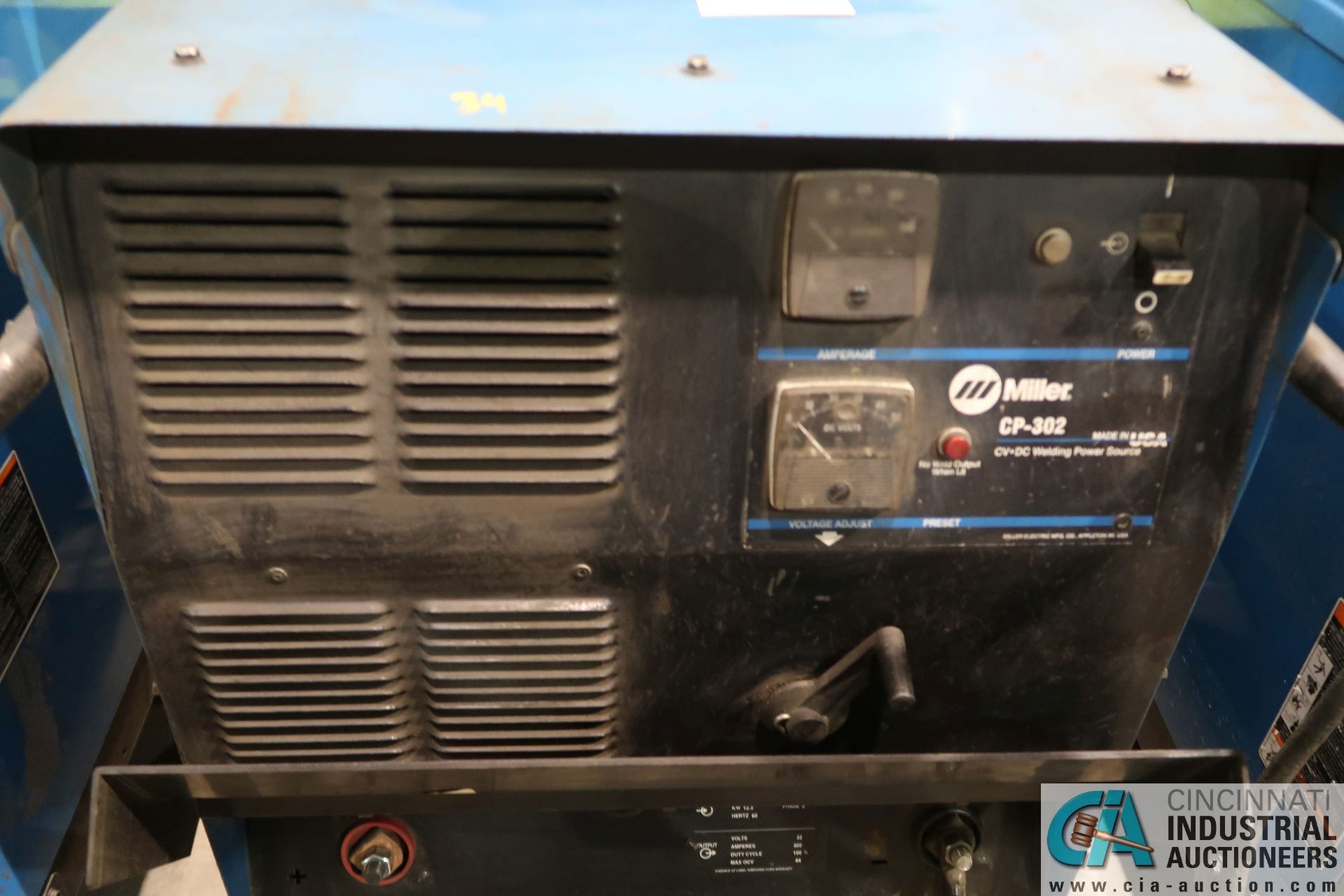 300 AMP MILLER CP-302 WELDER; S/N LB251732, WITH MILLER 22A 24 VOLT WIRE FEEDER **LOCATED AT 4119 - Image 4 of 6