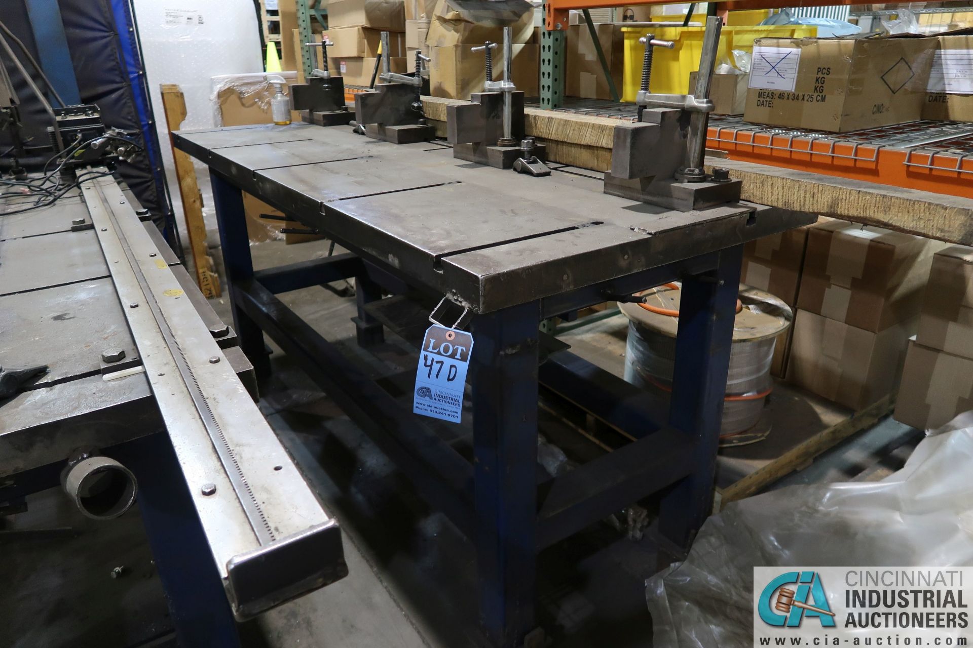 90" X 36" T-SLOTTED HEAVY DUTY STEEL WELDING TABLE **LOCATED AT 4119 BINION WAY, LEBANON, OH