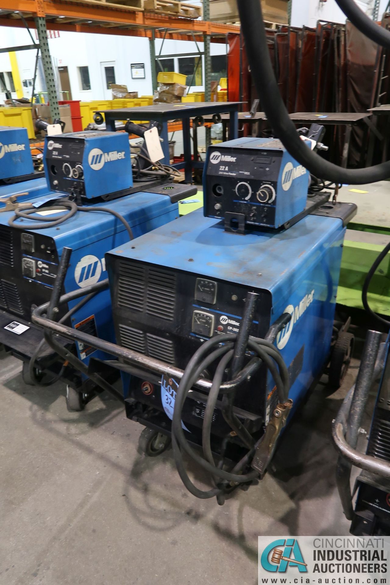 300 AMP MILLER CP-302 WELDER; S/N LB273301, WITH MILLER 22A 24 VOLT WIRE FEEDER **LOCATED AT 4119 - Image 2 of 6