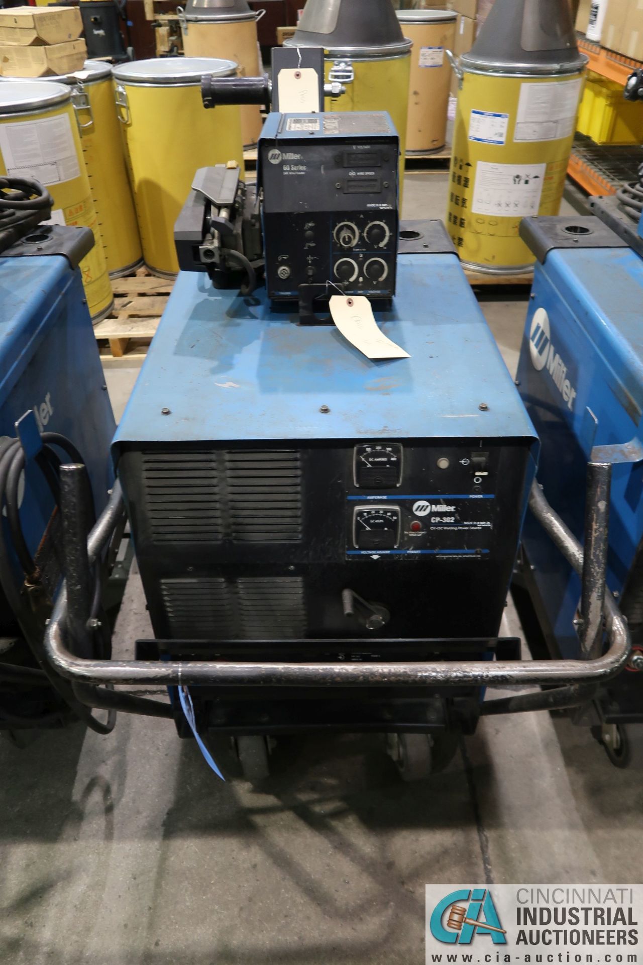 300 AMP MILLER CP-302 WELDER; S/N LB251736, WITH MILLER 60 SERIES 24 VOLT WIRE FEEDER **LOCATED AT - Image 2 of 6