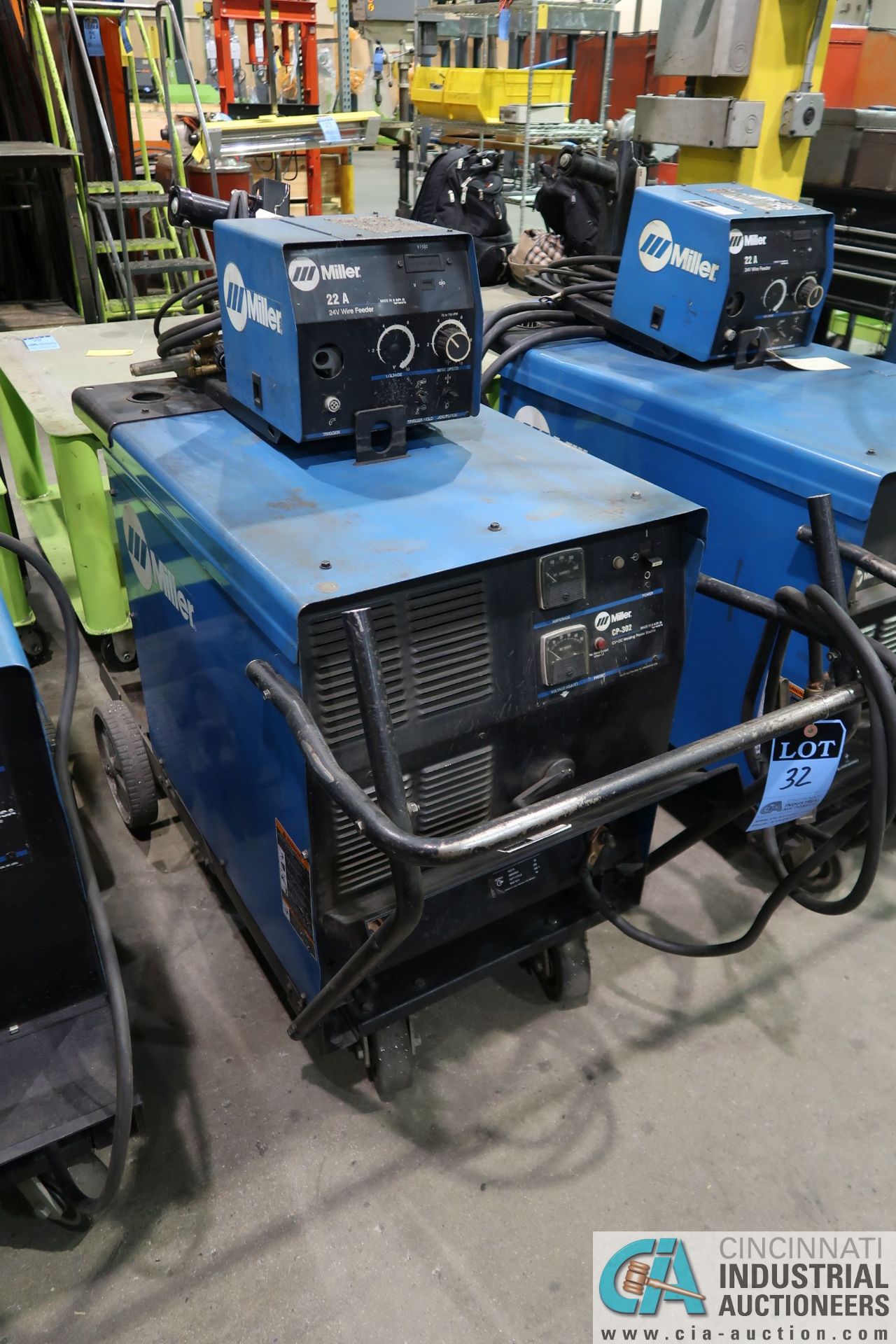 300 AMP MILLER CP-302 WELDER; S/N LB273301, WITH MILLER 22A 24 VOLT WIRE FEEDER **LOCATED AT 4119