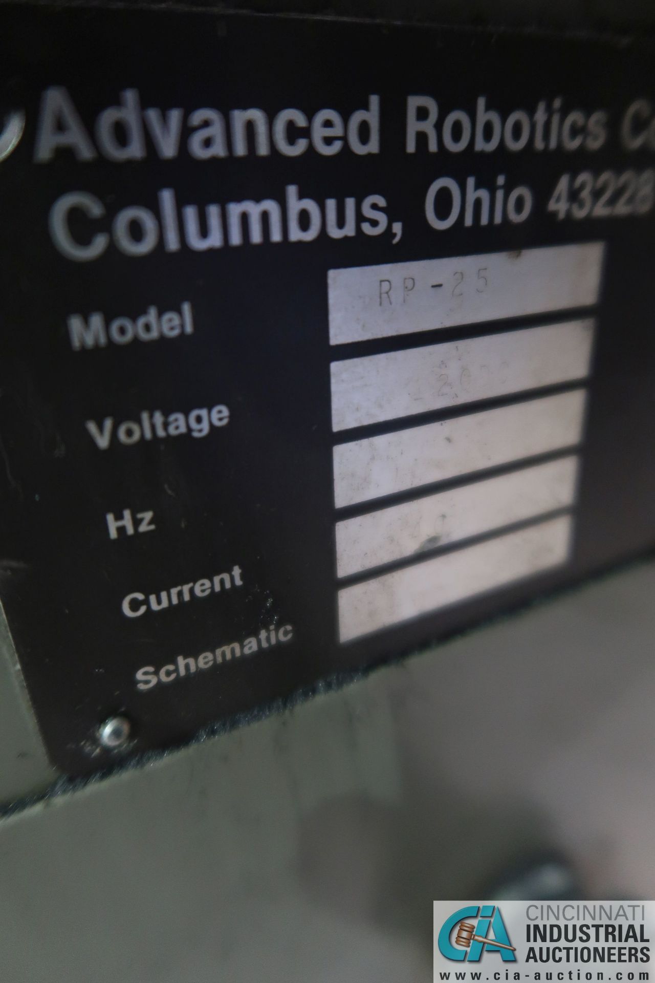 2,500 LB. ADVANCED ROBOTICS MODEL RP-25 WELD POSITIONER; S/N 73250-031, 30" X 30" TABLE, PENDANT - Image 4 of 4