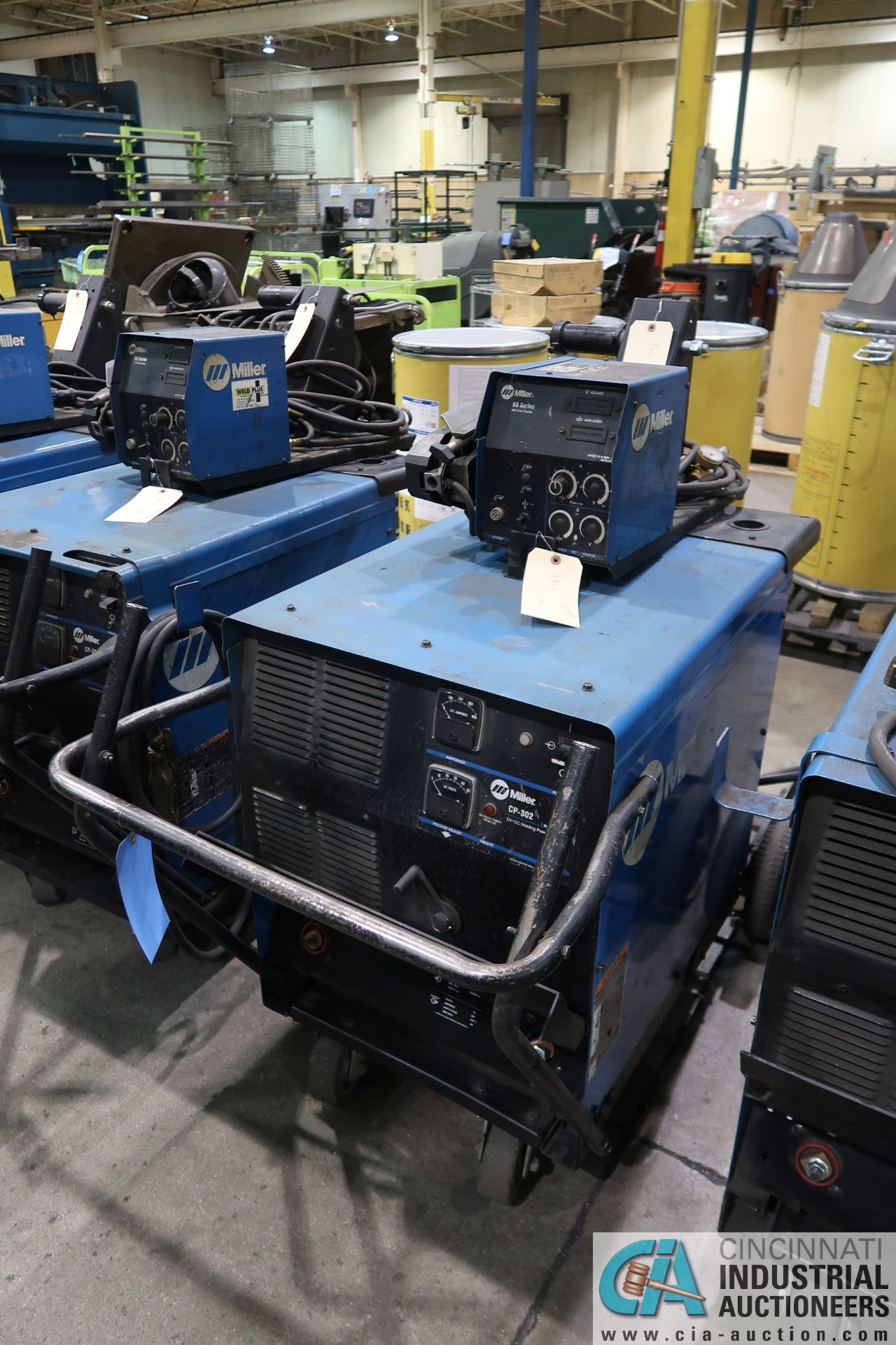 300 AMP MILLER CP-302 WELDER; S/N LB251736, WITH MILLER 60 SERIES 24 VOLT WIRE FEEDER **LOCATED AT