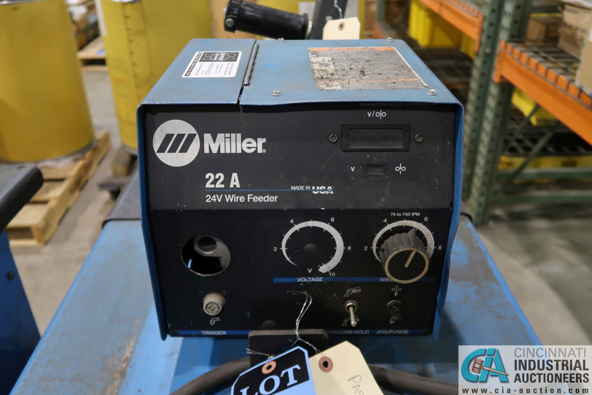 300 AMP MILLER CP-302 WELDER; S/N LC190163, WITH MILLER 22A 24 VOLT WIRE FEEDER **LOCATED AT 4119 - Image 6 of 6