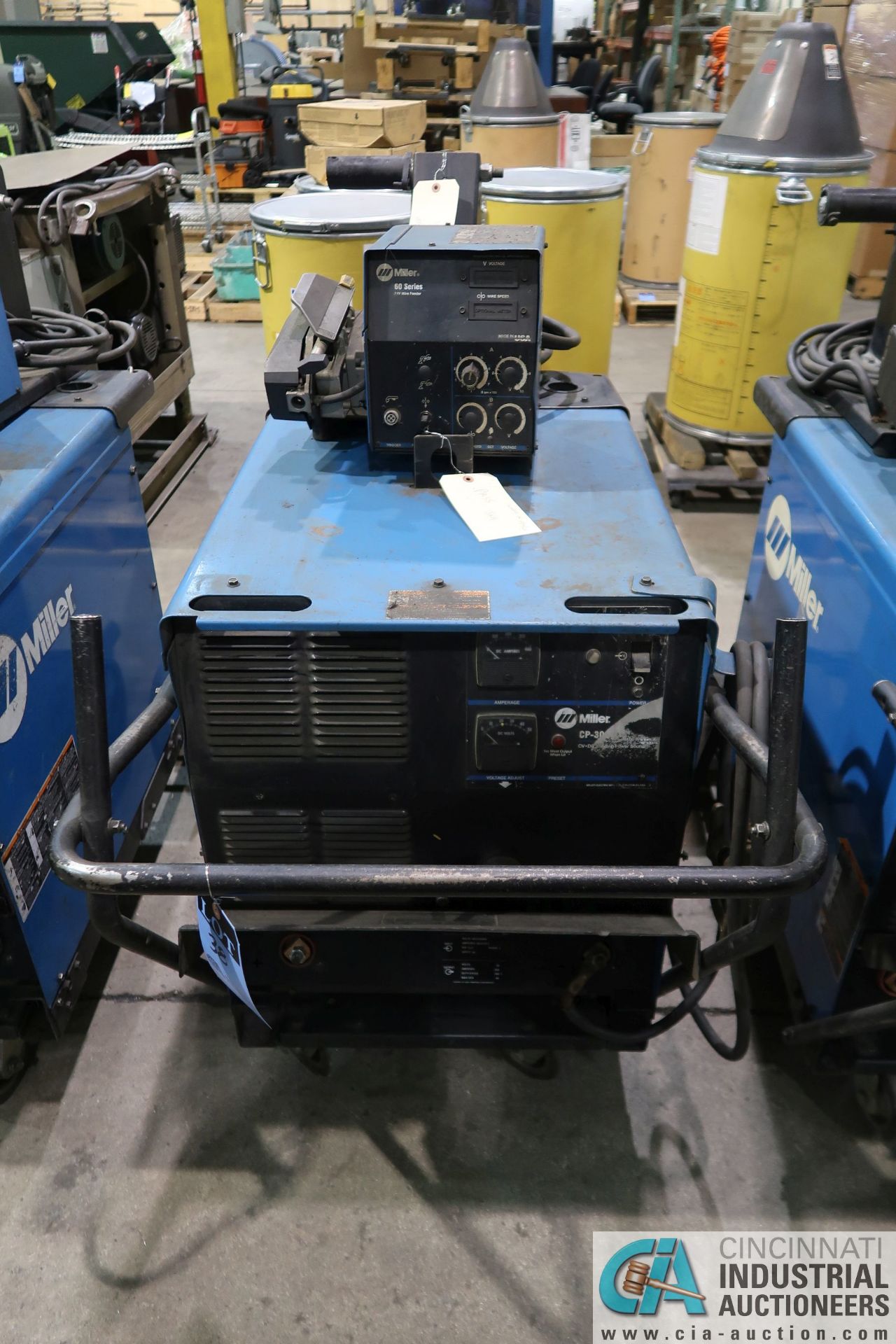 300 AMP MILLER CP-302 WELDER; S/N LE233513, WITH MILLER 60 SERIES 24 VOLT WIRE FEEDER **LOCATED AT - Image 2 of 6