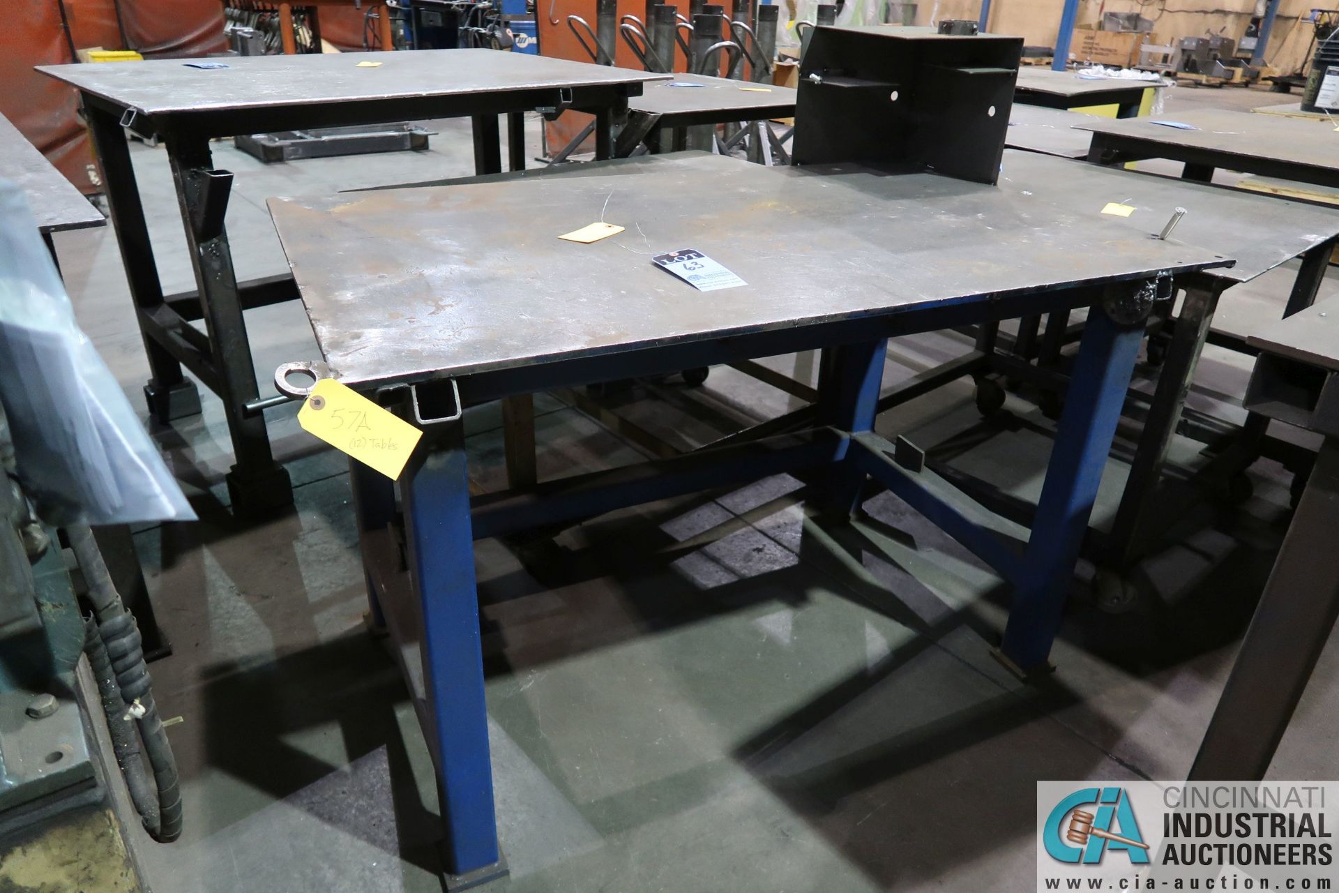 58" X 36" HEAVY DUTY STEEL WELDING TABLE **LOCATED AT 4119 BINION WAY, LEBANON, OH 45036**