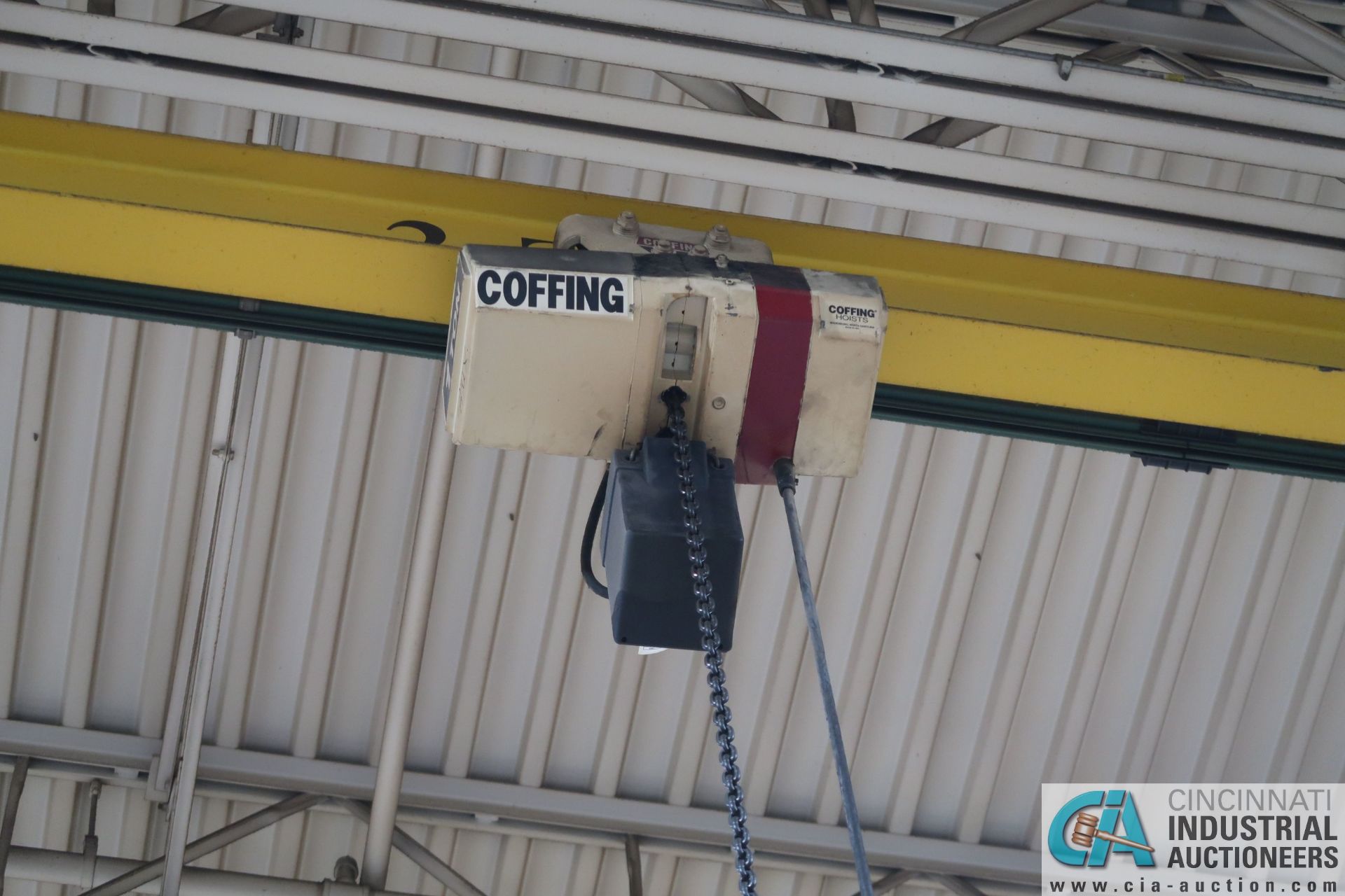 1-TON COFFING TROLLEY TYPE ELECTRIC CHAIN HOIST WITH PENDANT **LOCATED AT 4119 BINION WAY,