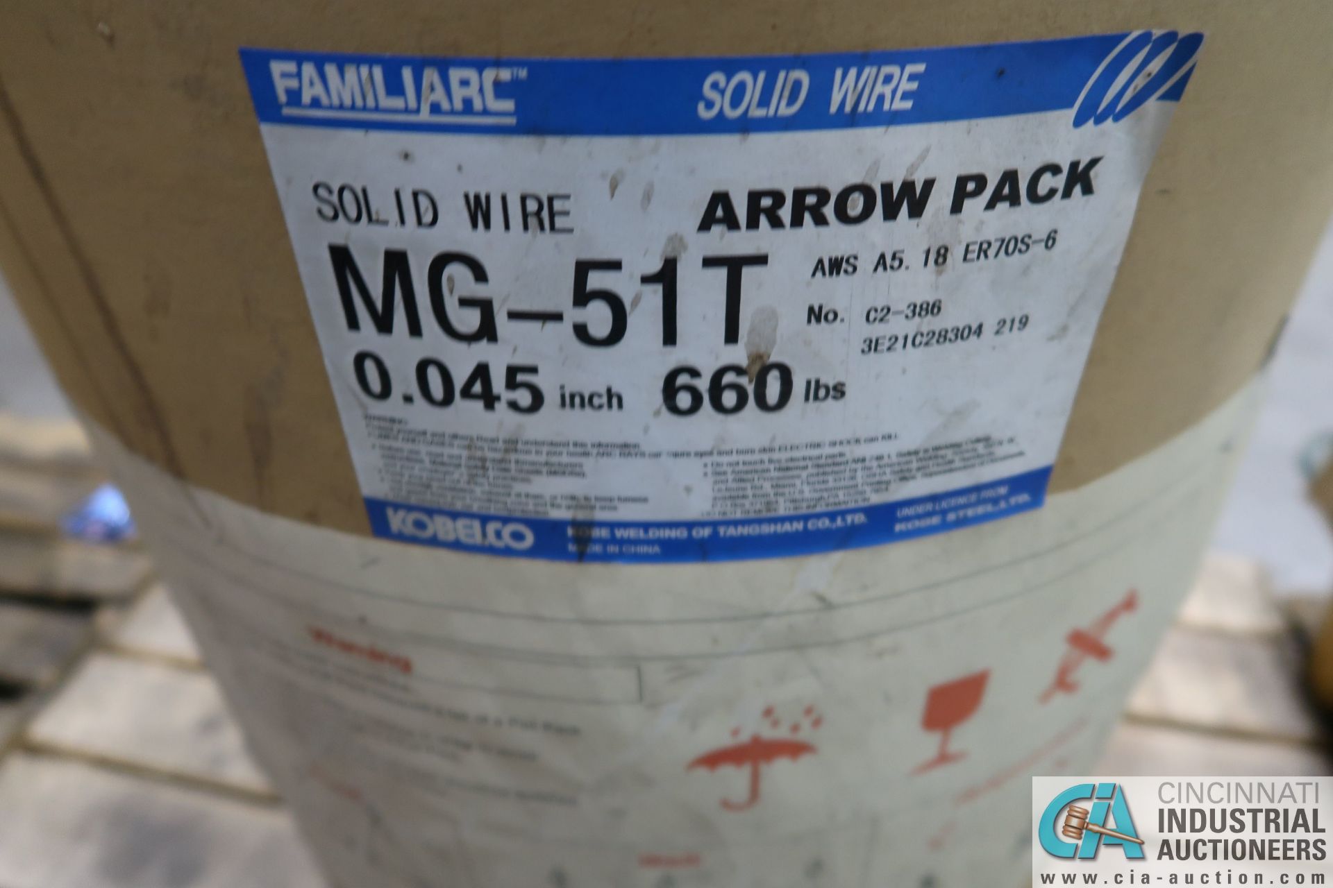 DRUM .045" X 660 LB. KOBELCO FAMILIAR MG-51T WELDING WIRE **LOCATED AT 4119 BINION WAY, LEBANON, - Image 2 of 2