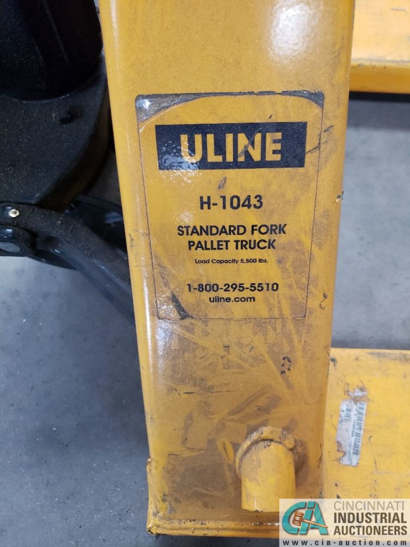 ULINE PALLET JACK MODEL H-1043, 48" X 27", 5,500 LB. CAPACITY **DELAYED REMOVAL - PICKUP 1-15- - Image 2 of 2