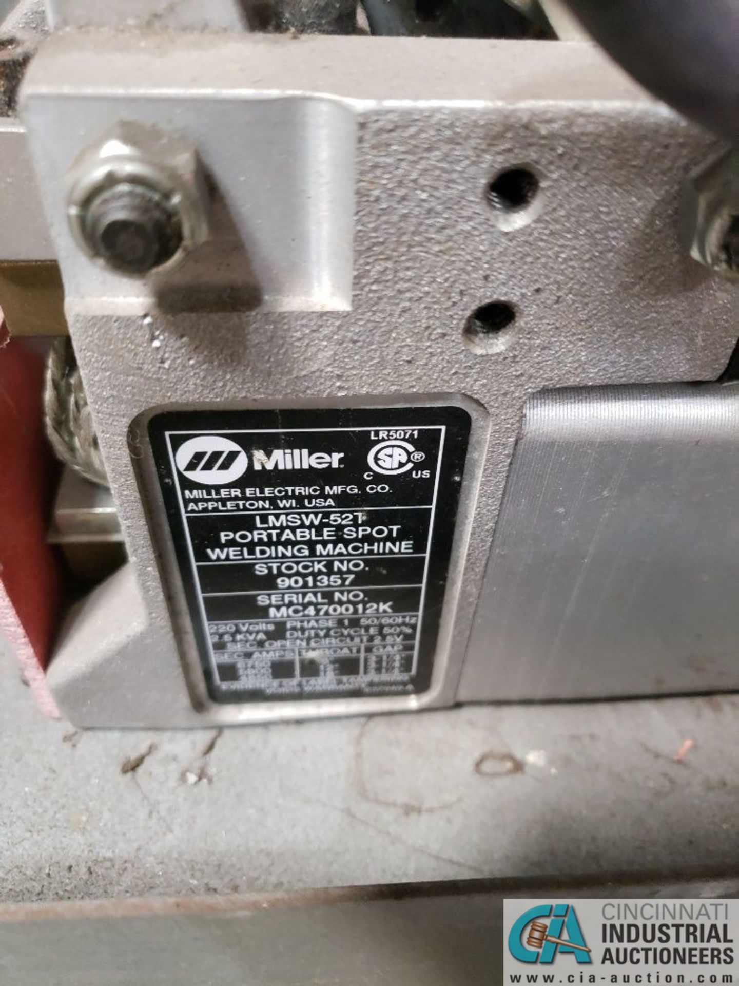 (LOT) (3) MILLER AIR COOLED SPOT WELDERS WITH (2) MILLER SPOT WELD TIMERS MODEL LMSW-52 - Image 2 of 8