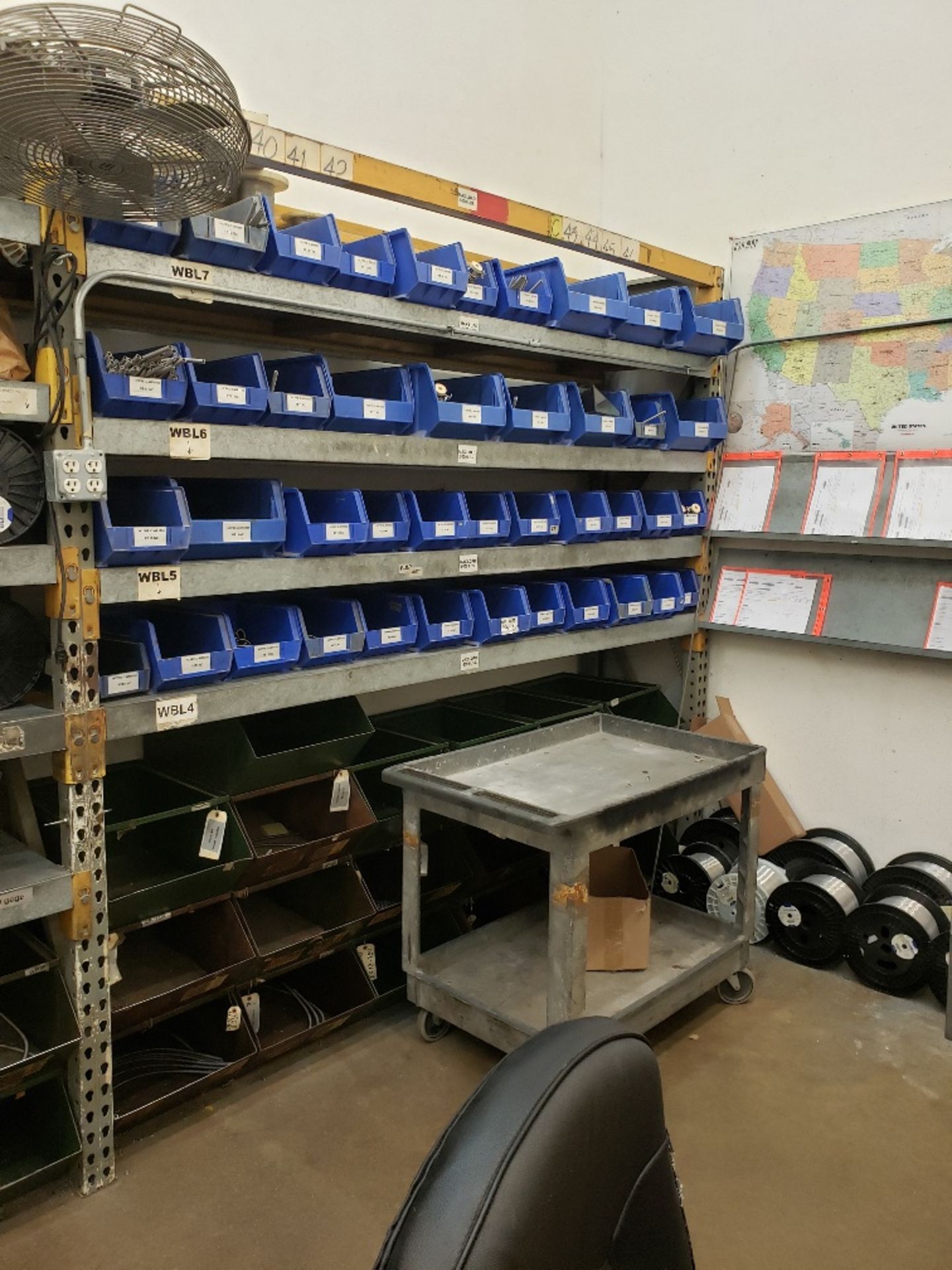 (LOT) (2) SECTIONS OF HEAVY DUTY SHELVING, 8' HIGH X 8' WIDE, NO CONTENTS