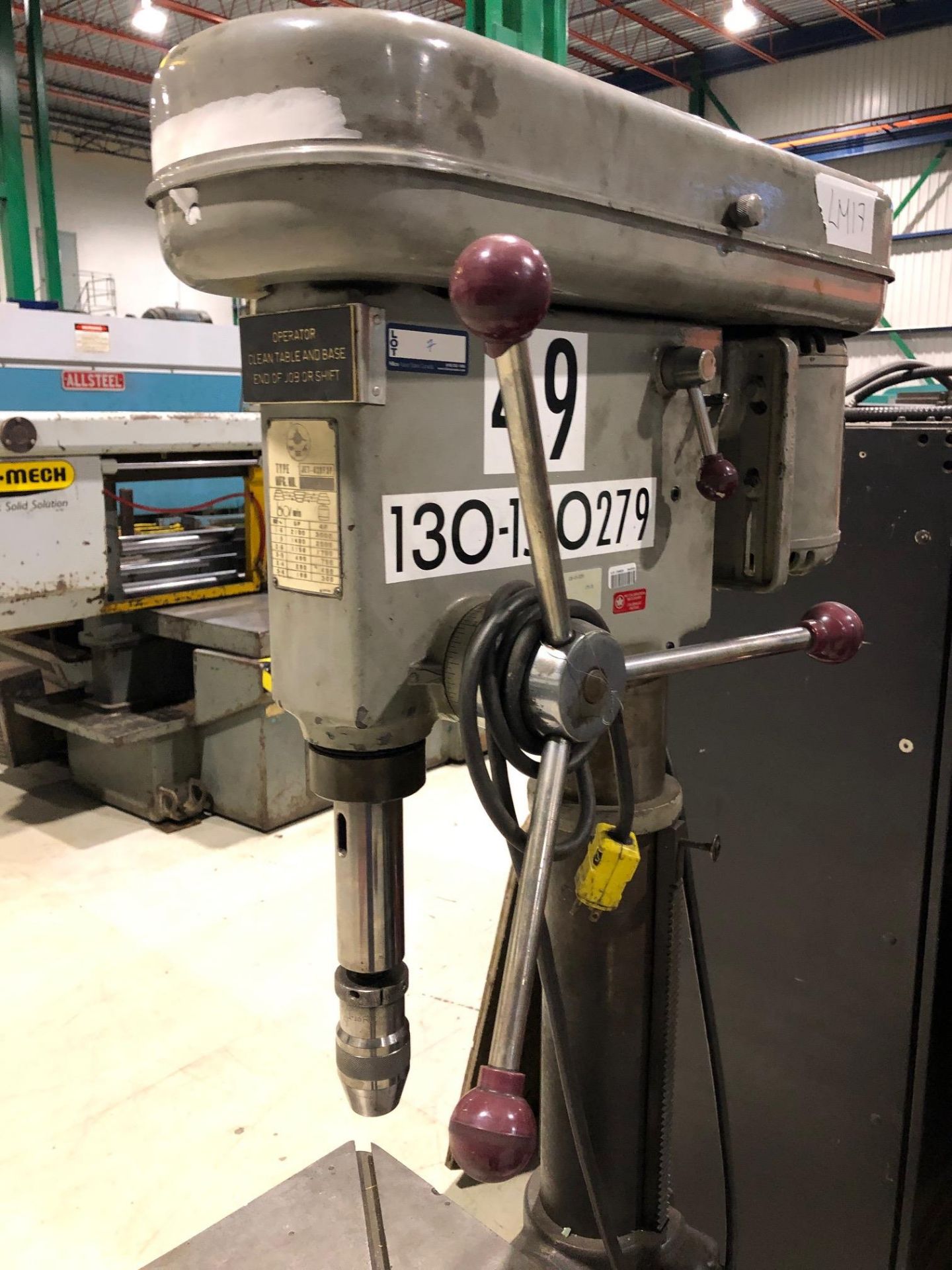 JET PEDESTAL DRILL MOD. 420F3P, 190-3000 RPM, 120V - Bild 2 aus 3