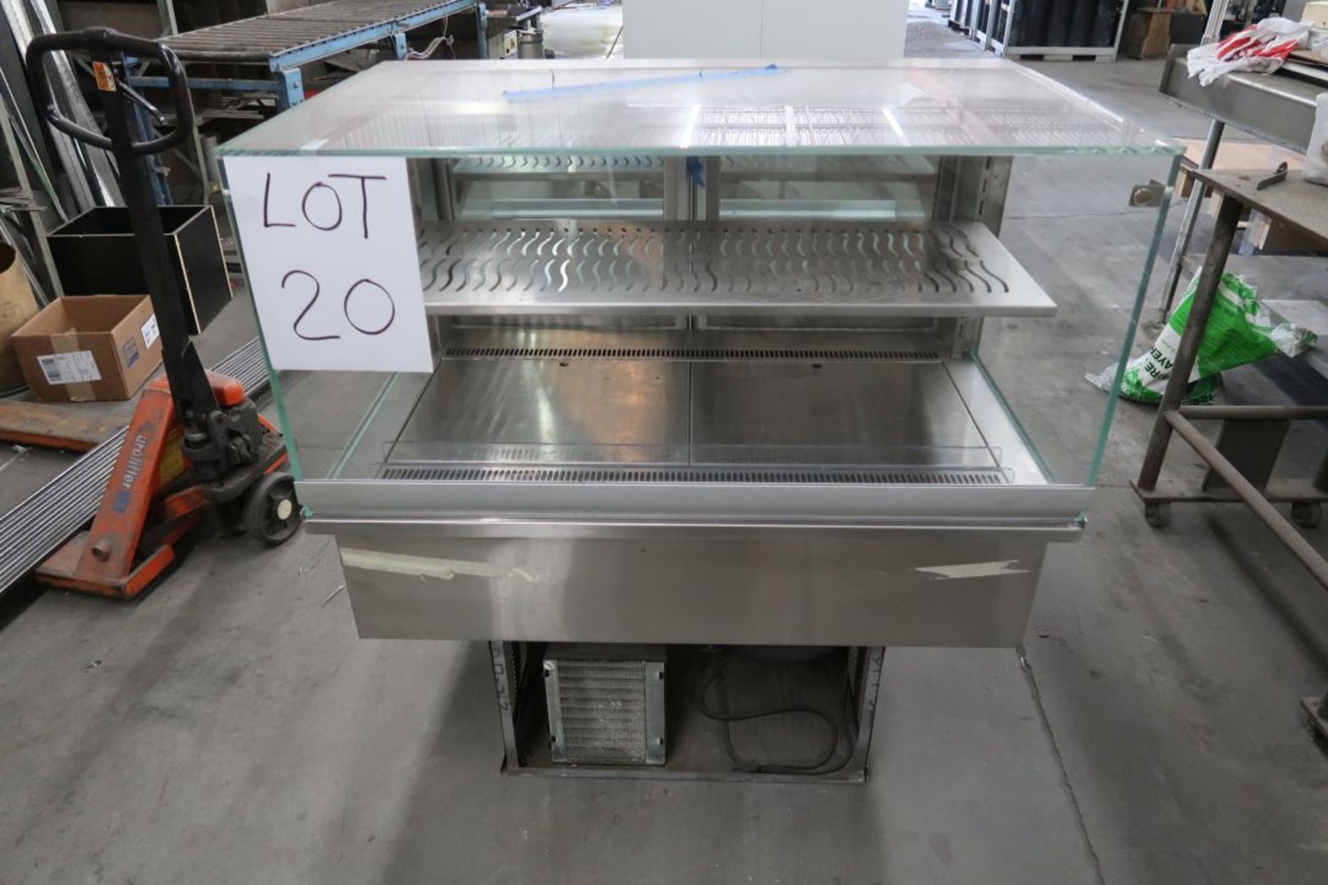 DIAMOND 29’’X44’’ REFRIGERATED DISPLAY CASE 2 GLASS DOORS, WITH COMPRESSOR