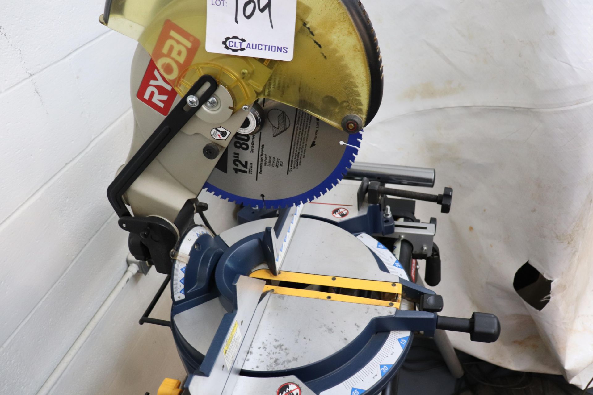 Ryobi 12" chop saw w/ GMC 14" abrasive cut off saw w/ stand - Image 4 of 4