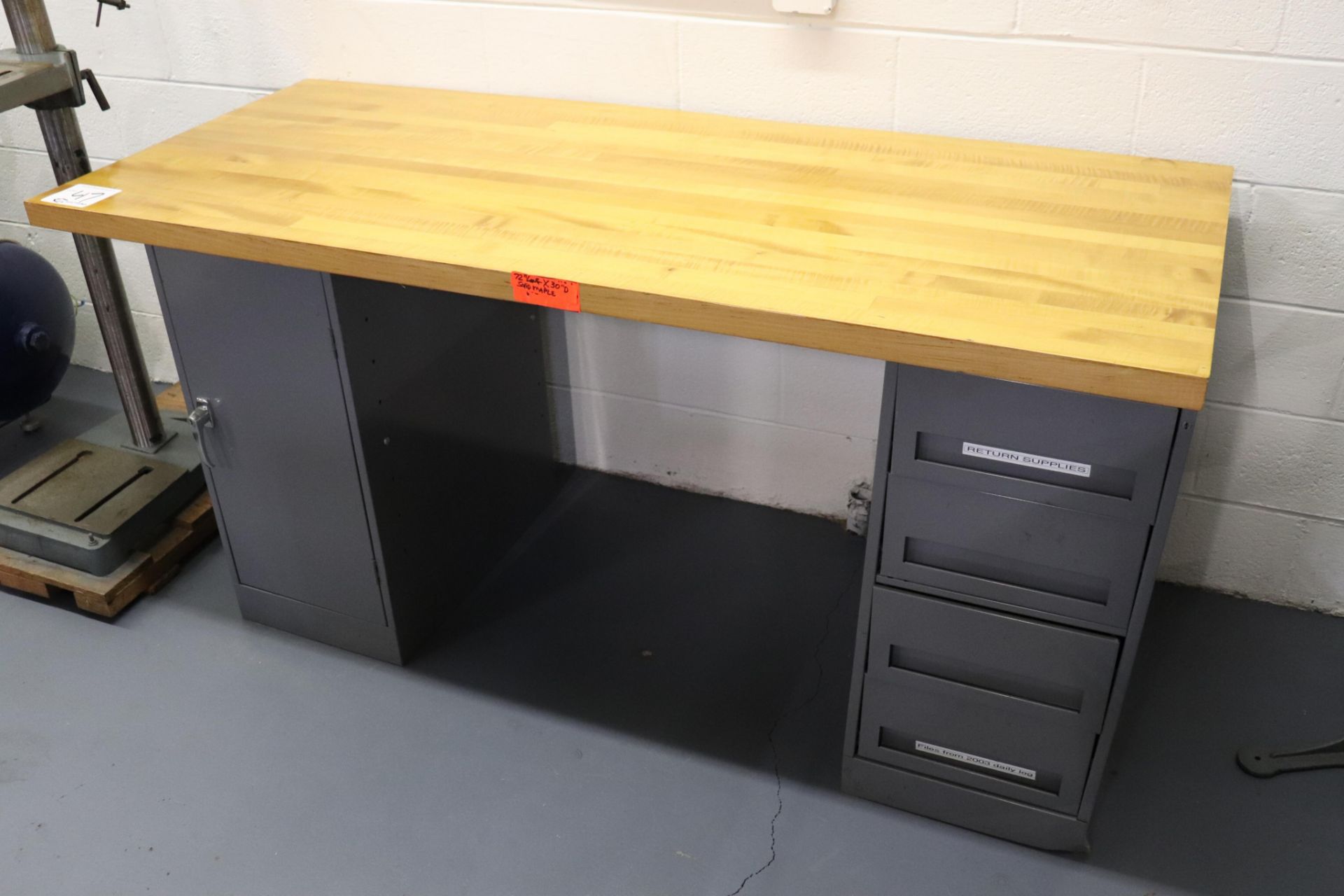 Butcher block work bench w/ cabinets