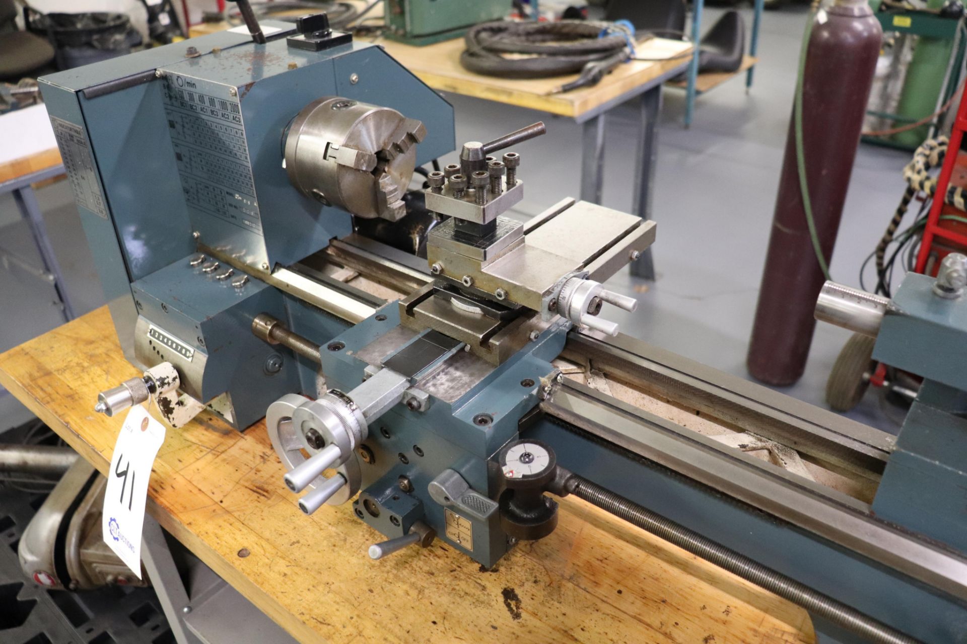 CF 918 bench top lathe w/ Kennedy cabinet, 110v - Image 2 of 17