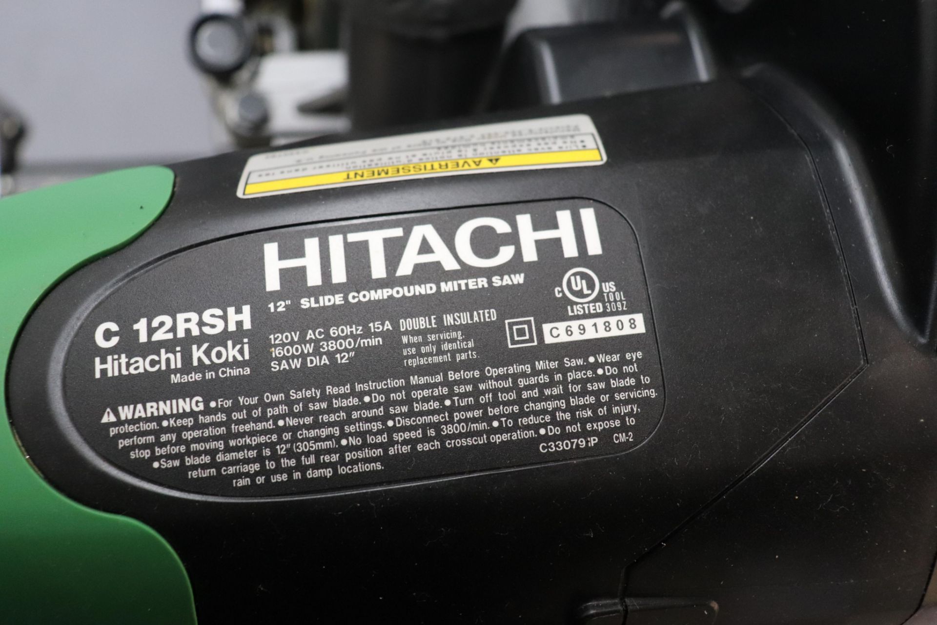 Hitachi C 12RSH 12" compound sliding miter saw - Image 4 of 4