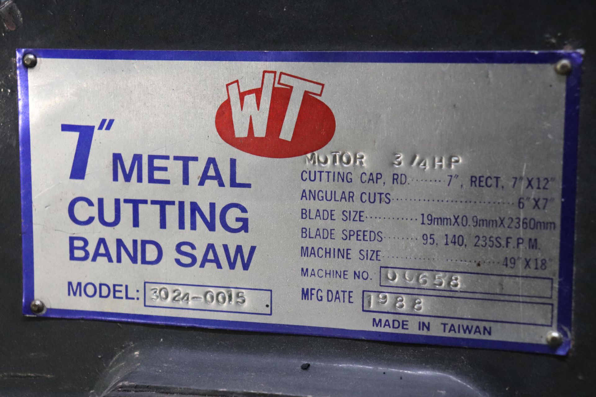 WT 7" Metal Cutting Band Saw w/coolant - Image 2 of 3