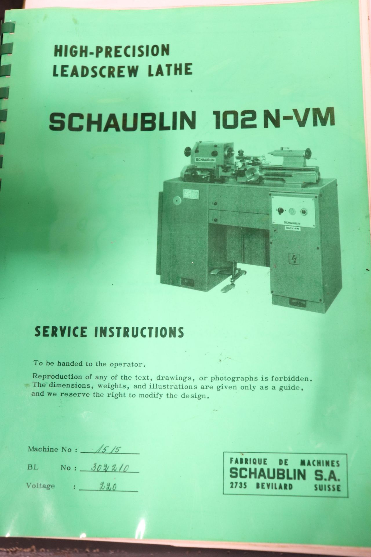 Schaublin 102N-VM High-Precision Leadscrew lathe - Image 28 of 29