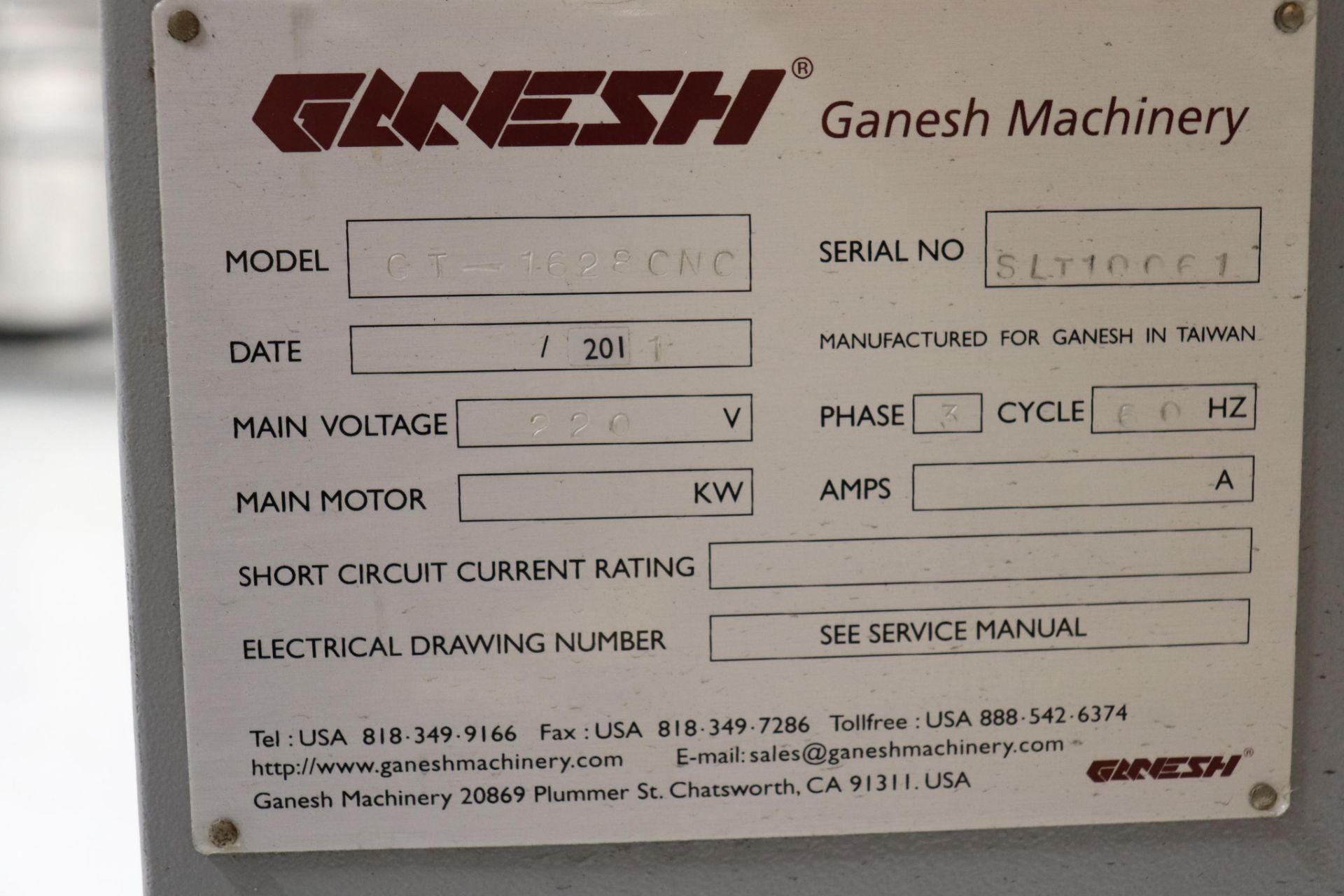 Ganesh GT-1628 CNC lathe w/ Fagor control 2011 - Image 16 of 20