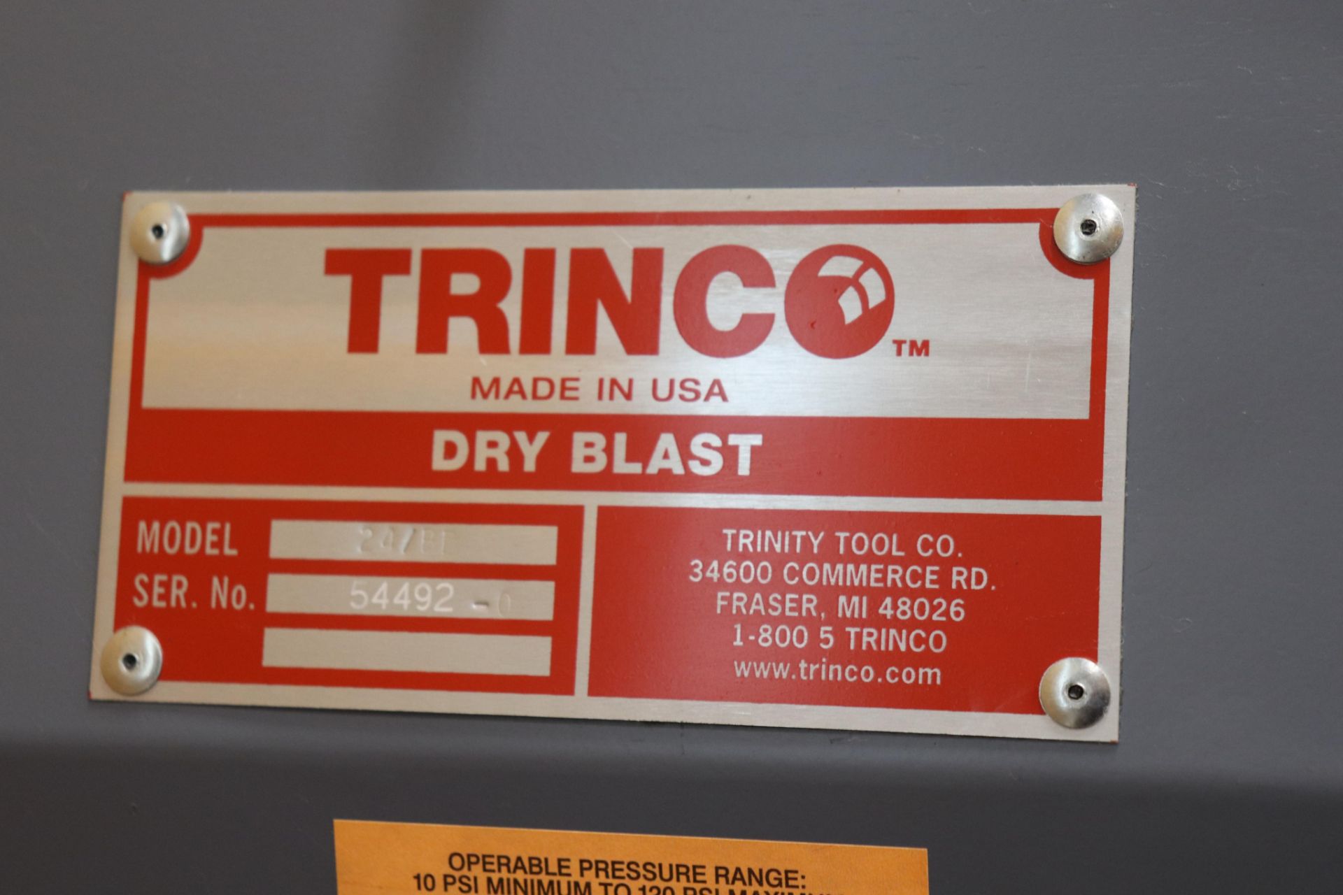 Trinco Dry Blast 24/BP sandblast unit - Image 4 of 4