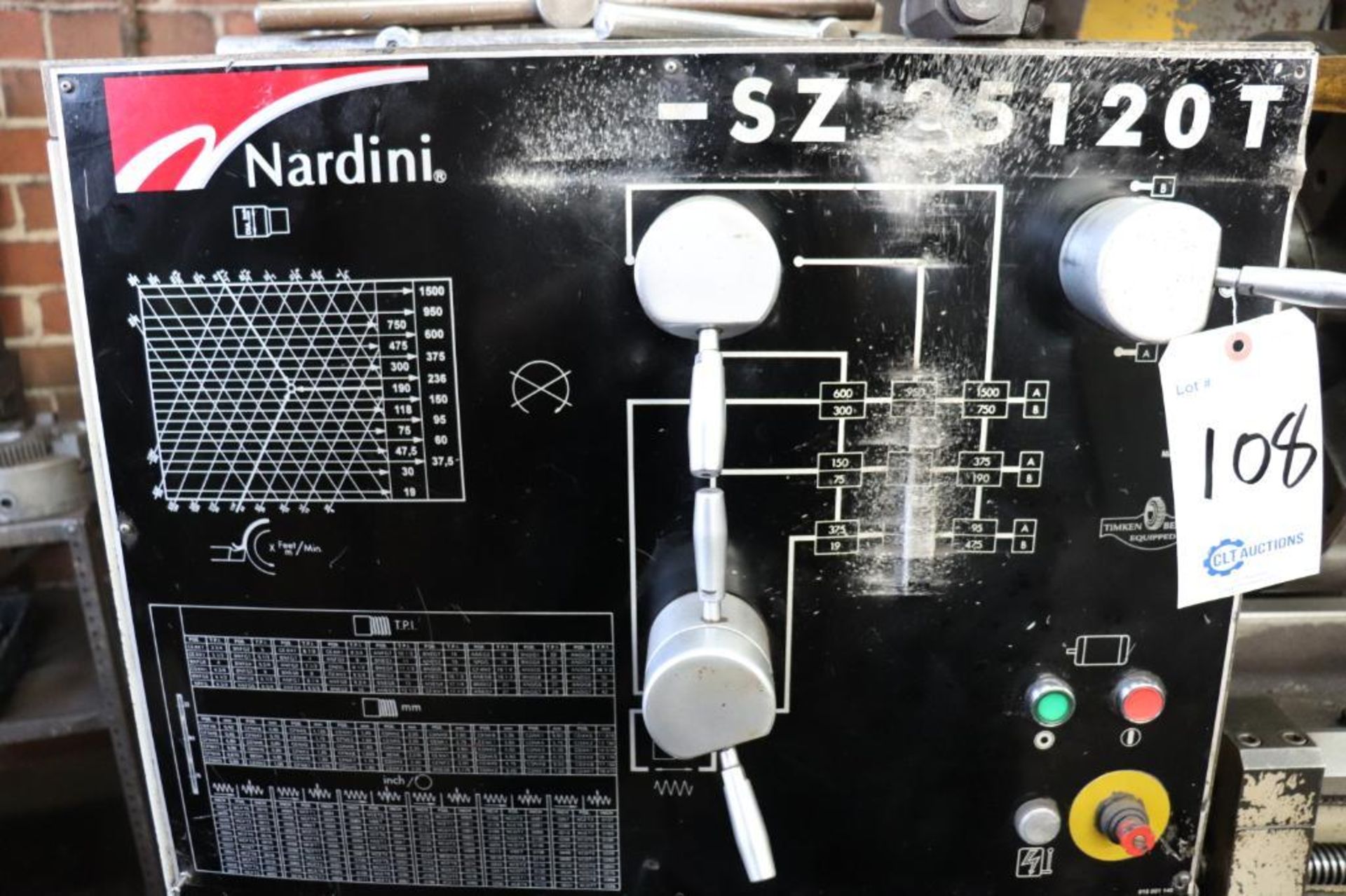Nardini SZ25120T 25" x 120" geared head engine lathe *Not fully operational* - Image 4 of 20
