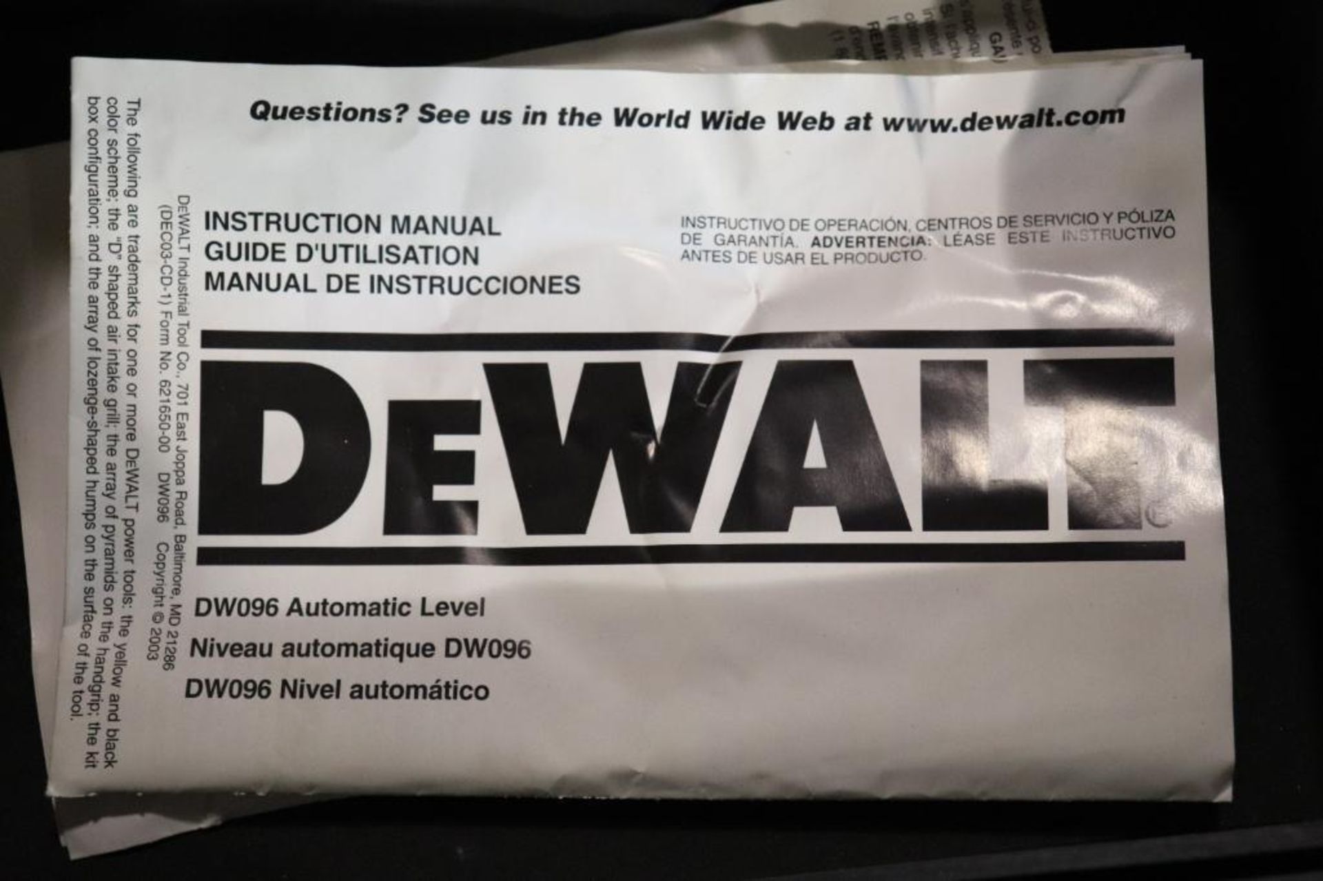 DeWalt DW096 transit level - Image 11 of 11