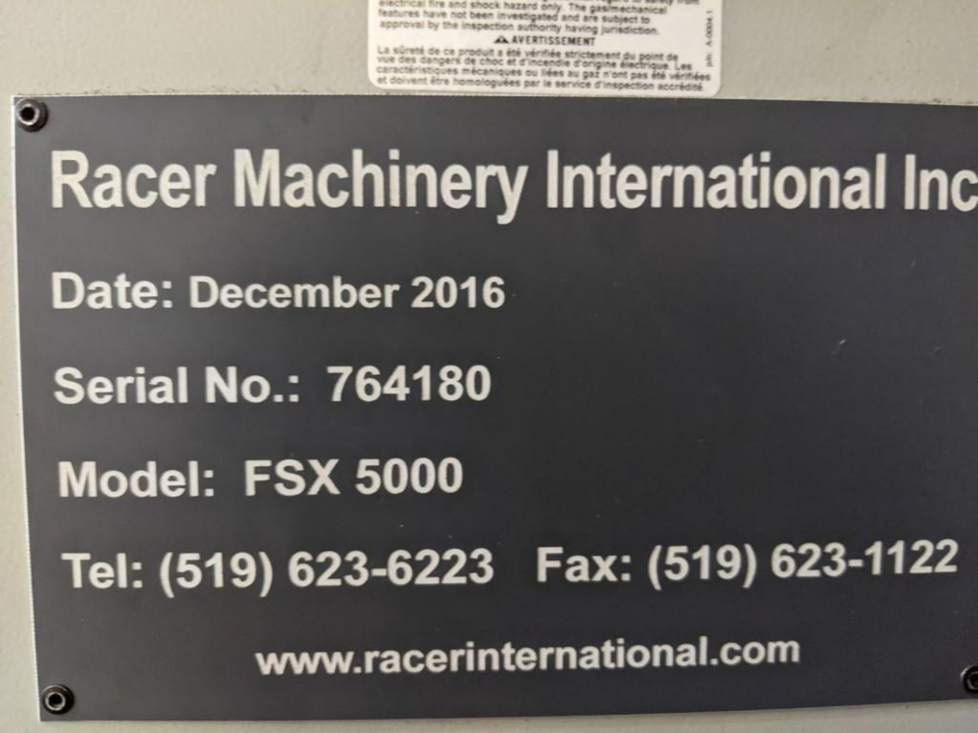 Racer FSX 5000 Feedscrew Machining Center 2016 * - Image 2 of 5