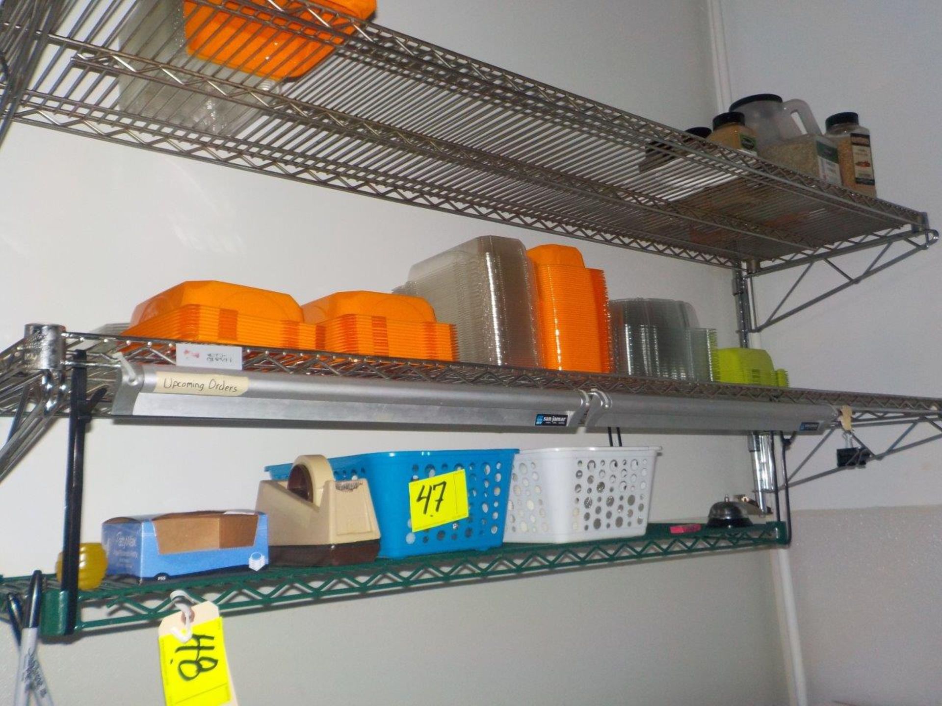 Shelving, Metro Style, Wall Mount, 6’, 2 Tier plus 5’ coated shelf.