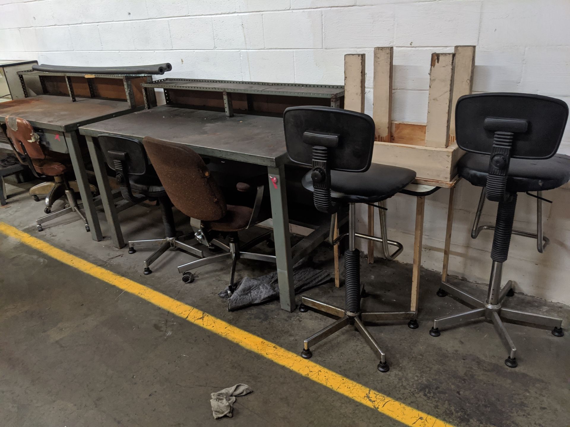 Assorted Workbenches and Chairs-