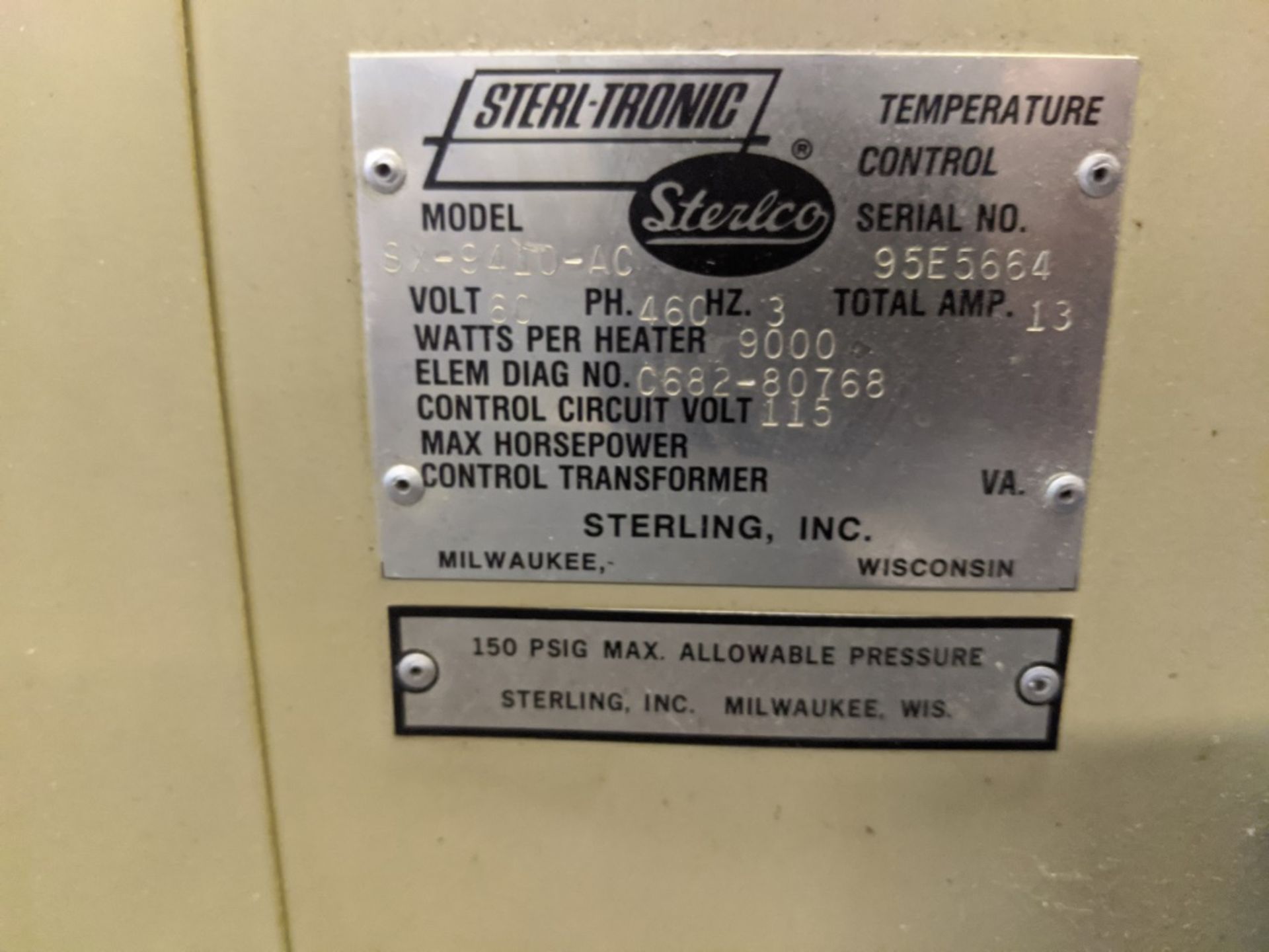 SX-9410-AC Sterlco Thermolator- - Image 3 of 3