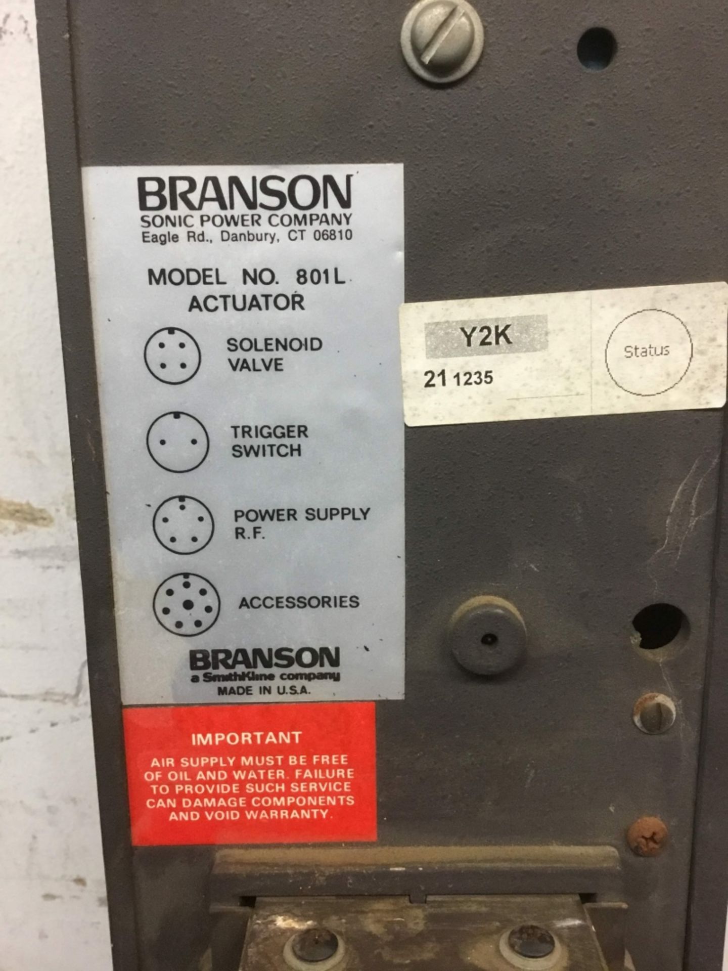 Branson Sonic Power Company Actuator 801L - Image 7 of 17