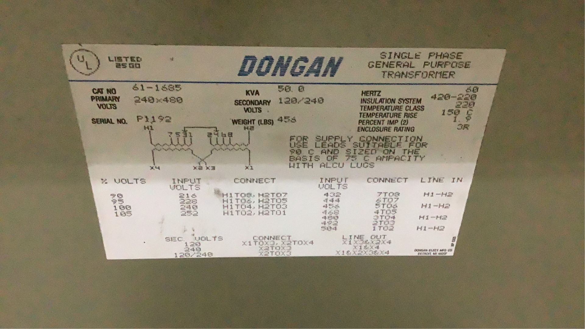 Dongan 50 Kva Transformer- - Image 12 of 12