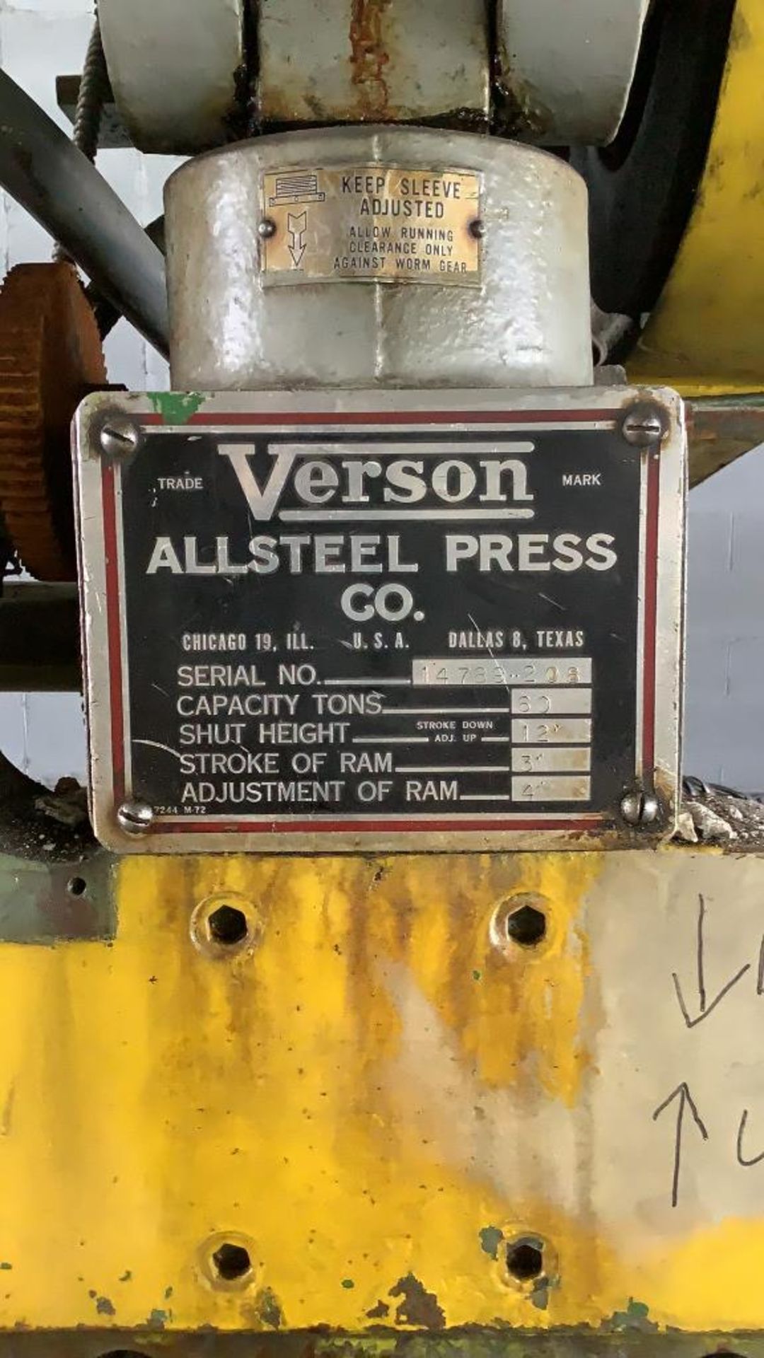 Verson 60 Ton 9’ Brake - Image 21 of 38