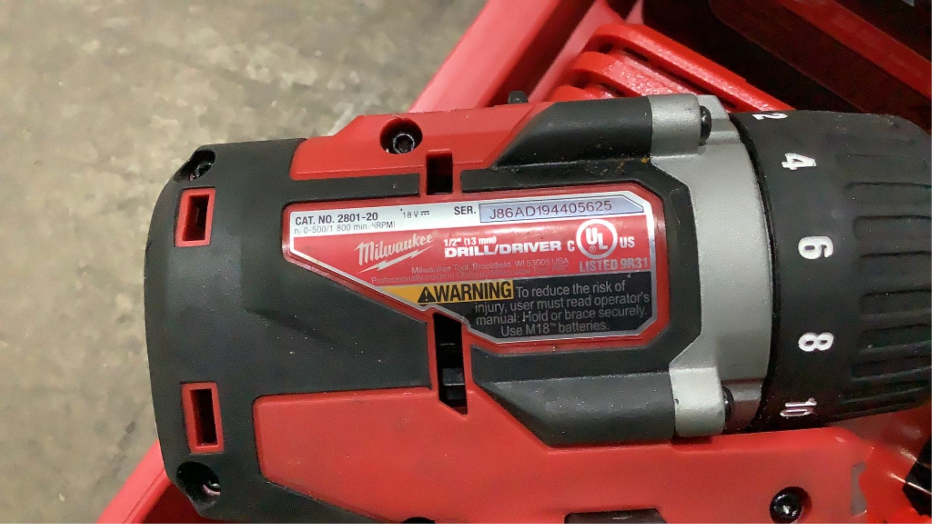 Milwaukee Cordless 1/2" Drill/Driver - Image 8 of 10