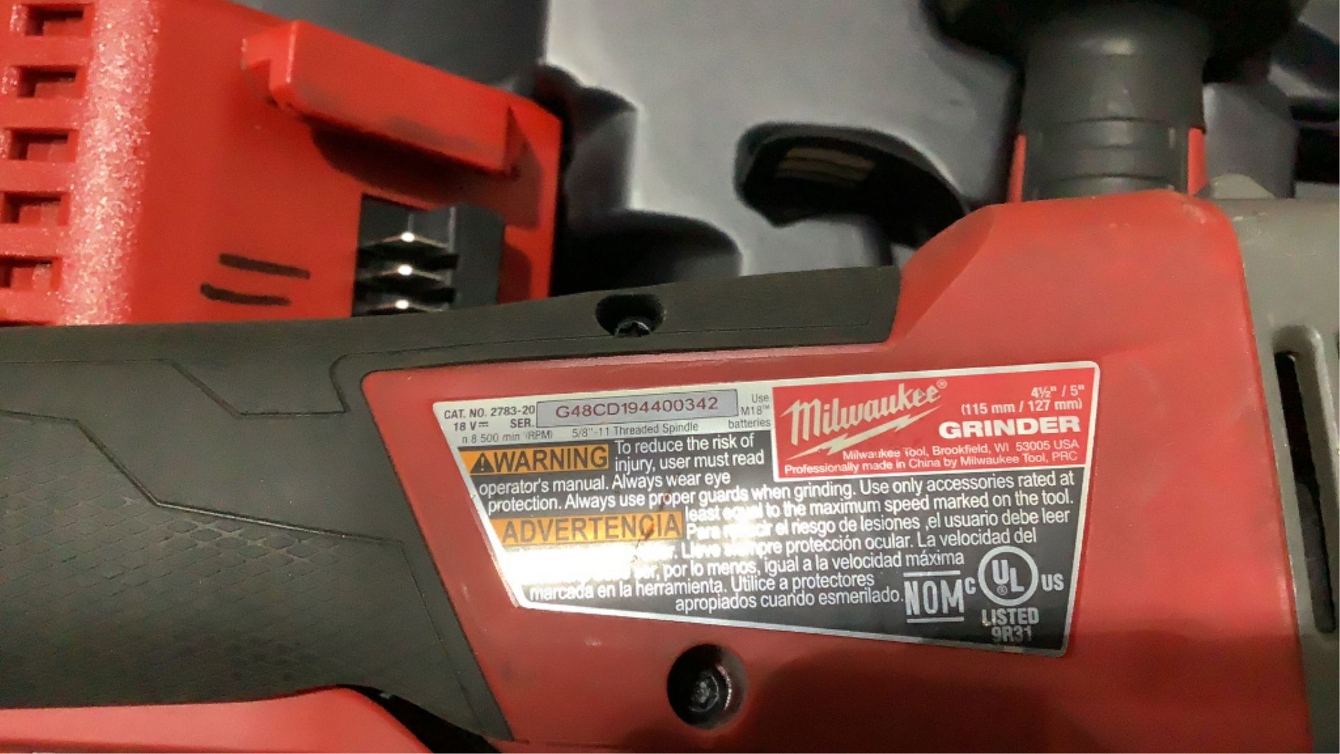 Milwaukee Cordless 4-1/2"/5" Angle Grinder - Image 8 of 10