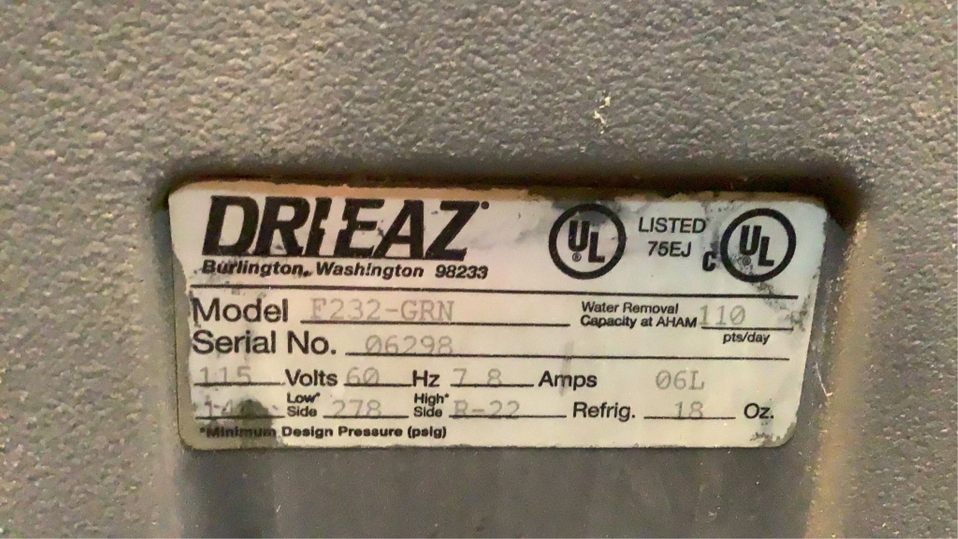 DRI-EAZ Dehumidifier F232-GRN - Image 15 of 20