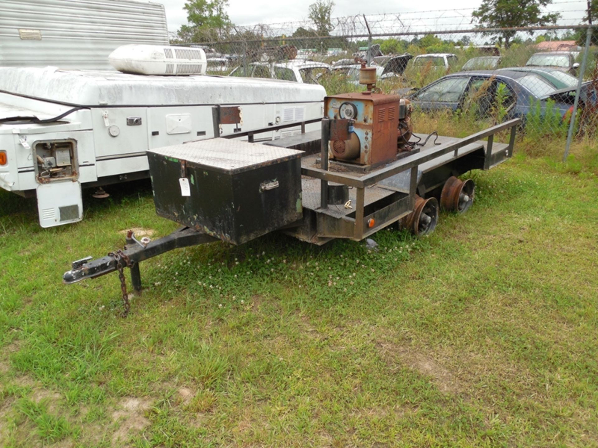 Metal trailer w/Hobart welder not running NO Ttile no tires