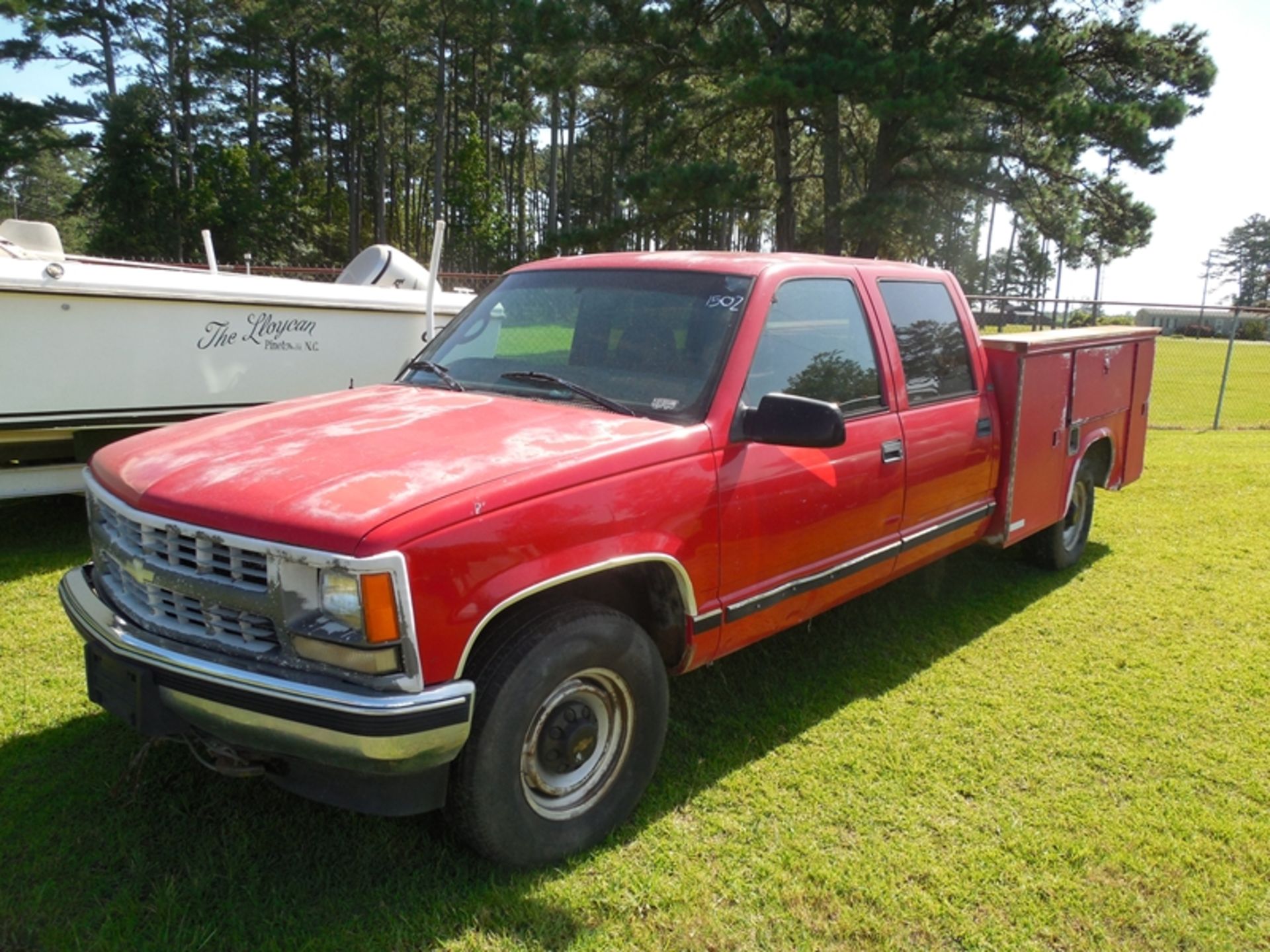 1997 Chev Crew Cab 3500 4 dr, Simpson 8' utility body, gas, manual, not running229,700 miles vin#