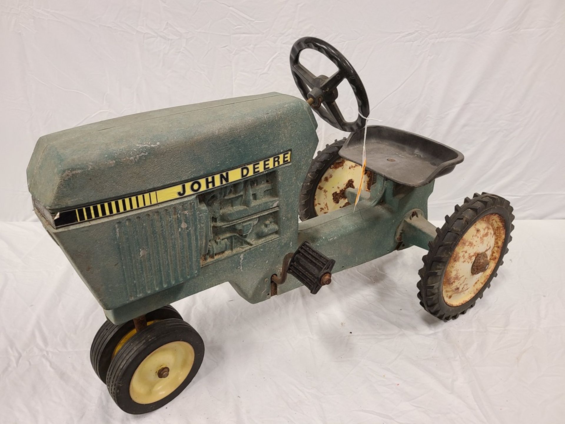 green "John Deere" tricycle pedal tractor