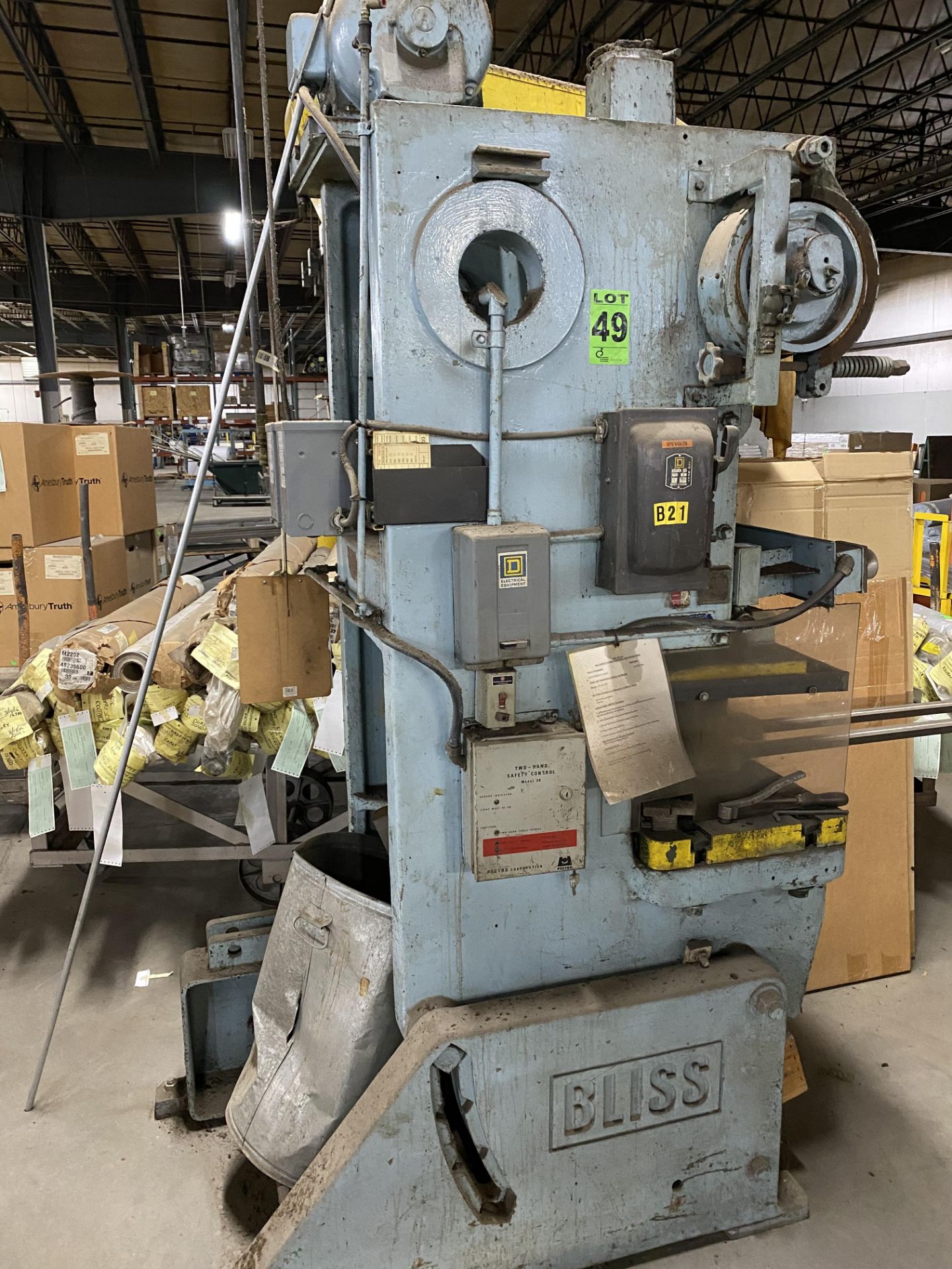 BLISS 45-Ton Mechanical OBI Press, s/n: H57796; UL Channel Cut-Off Press