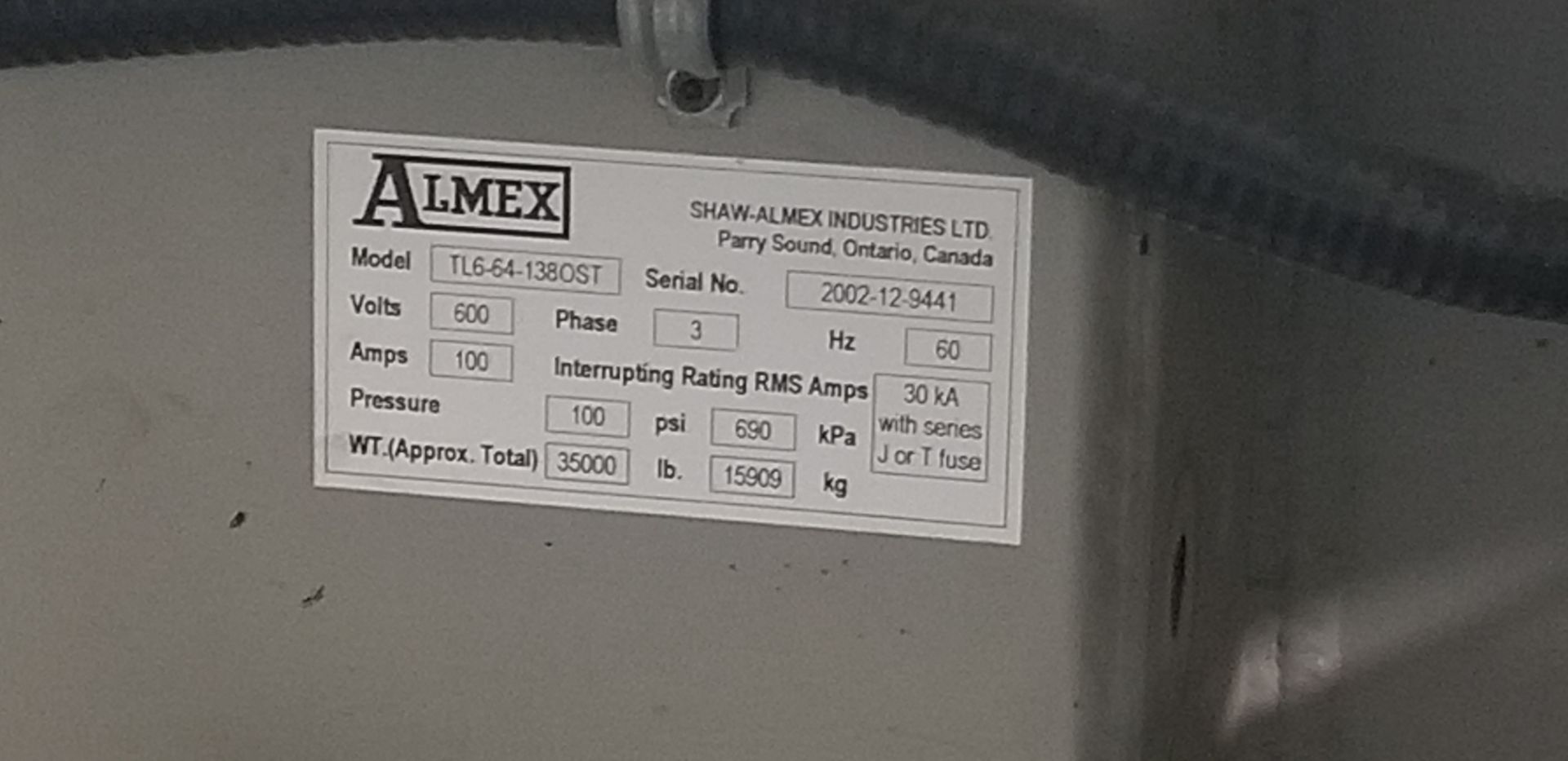 SHAW ALMEX Membrane Press mod.TL6-64-138OST - Image 5 of 14
