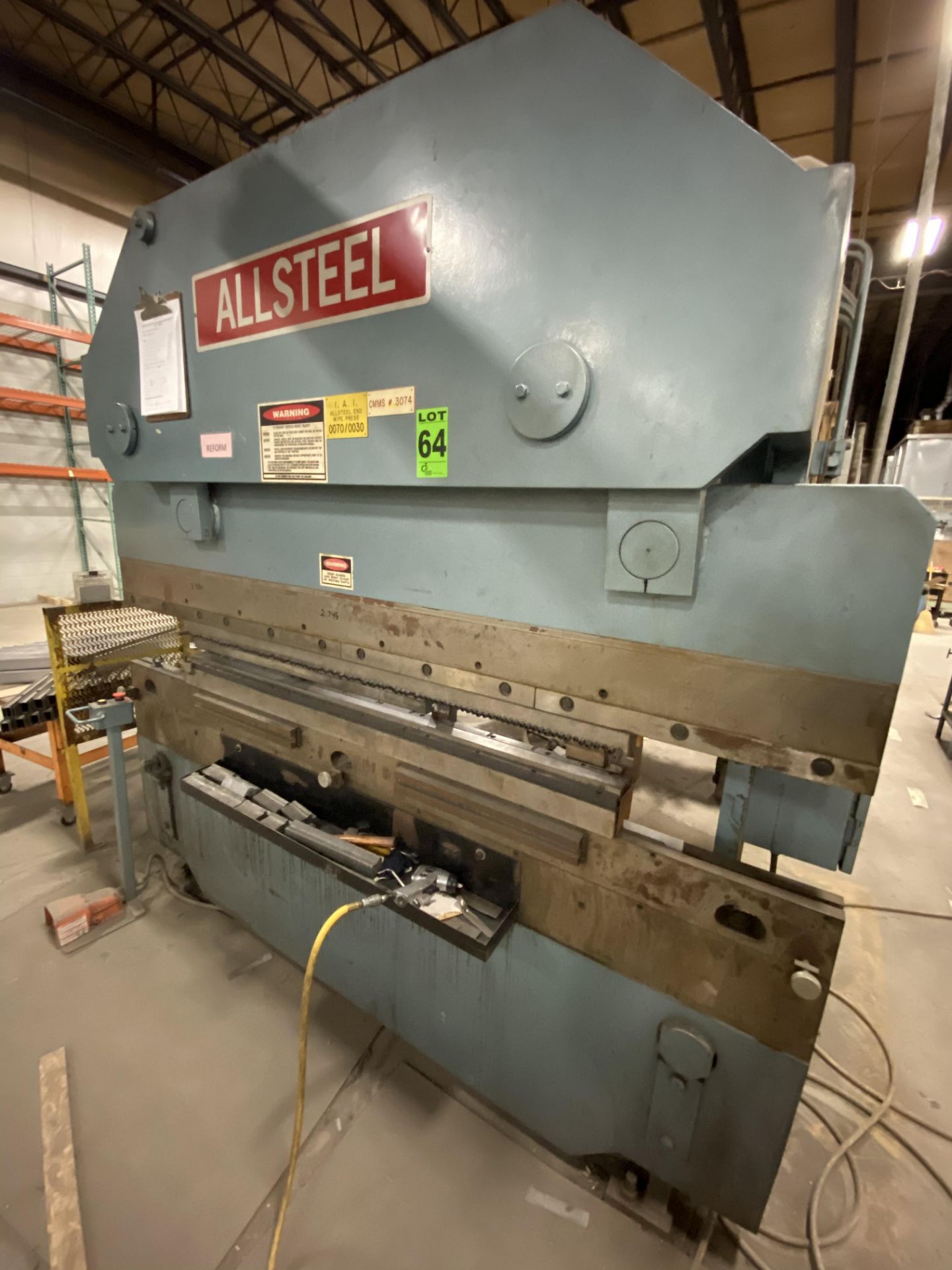 ALLSTEEL 95-Ton x 8' Hydraulic Press Brake mod.95-8 s/n: 95269 - Image 8 of 9