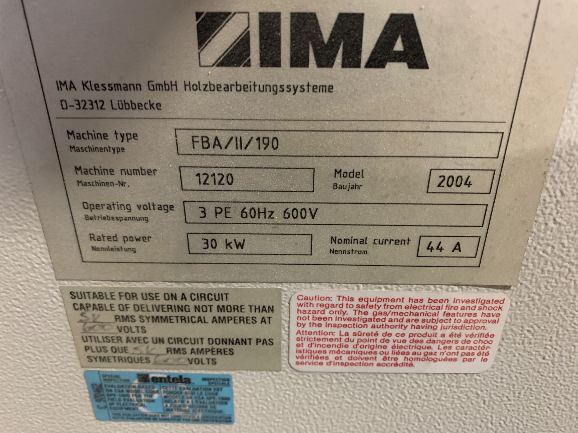 IMA (FBA/II/190) SLITTER SAW (SOLD SUBJECT TO BULK BID PRICE OF LOT 7) - Image 4 of 7