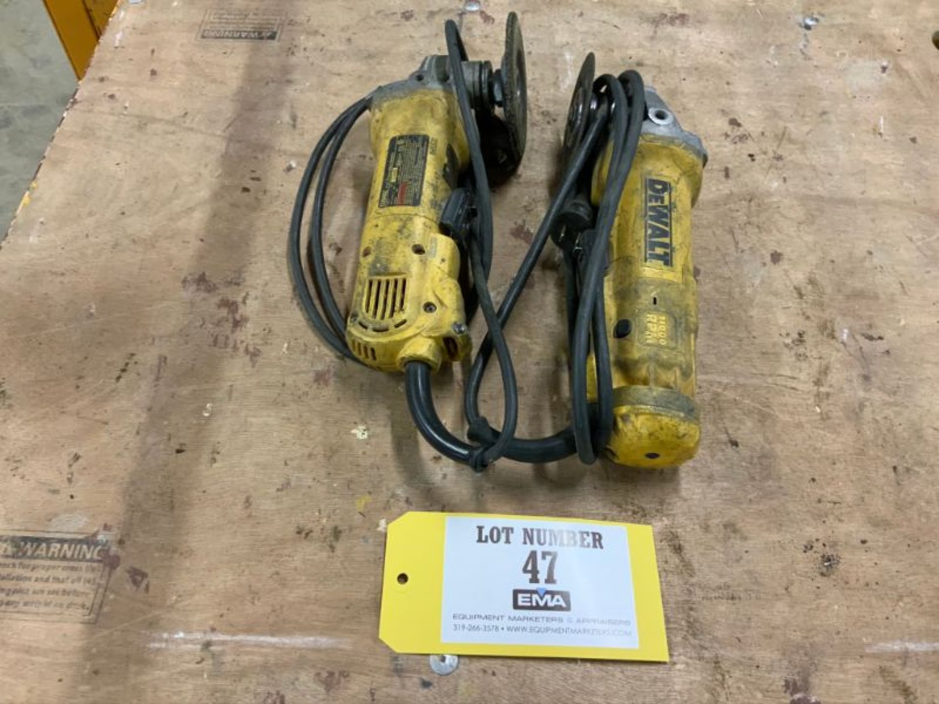 (2) DeWalt right angle grinders