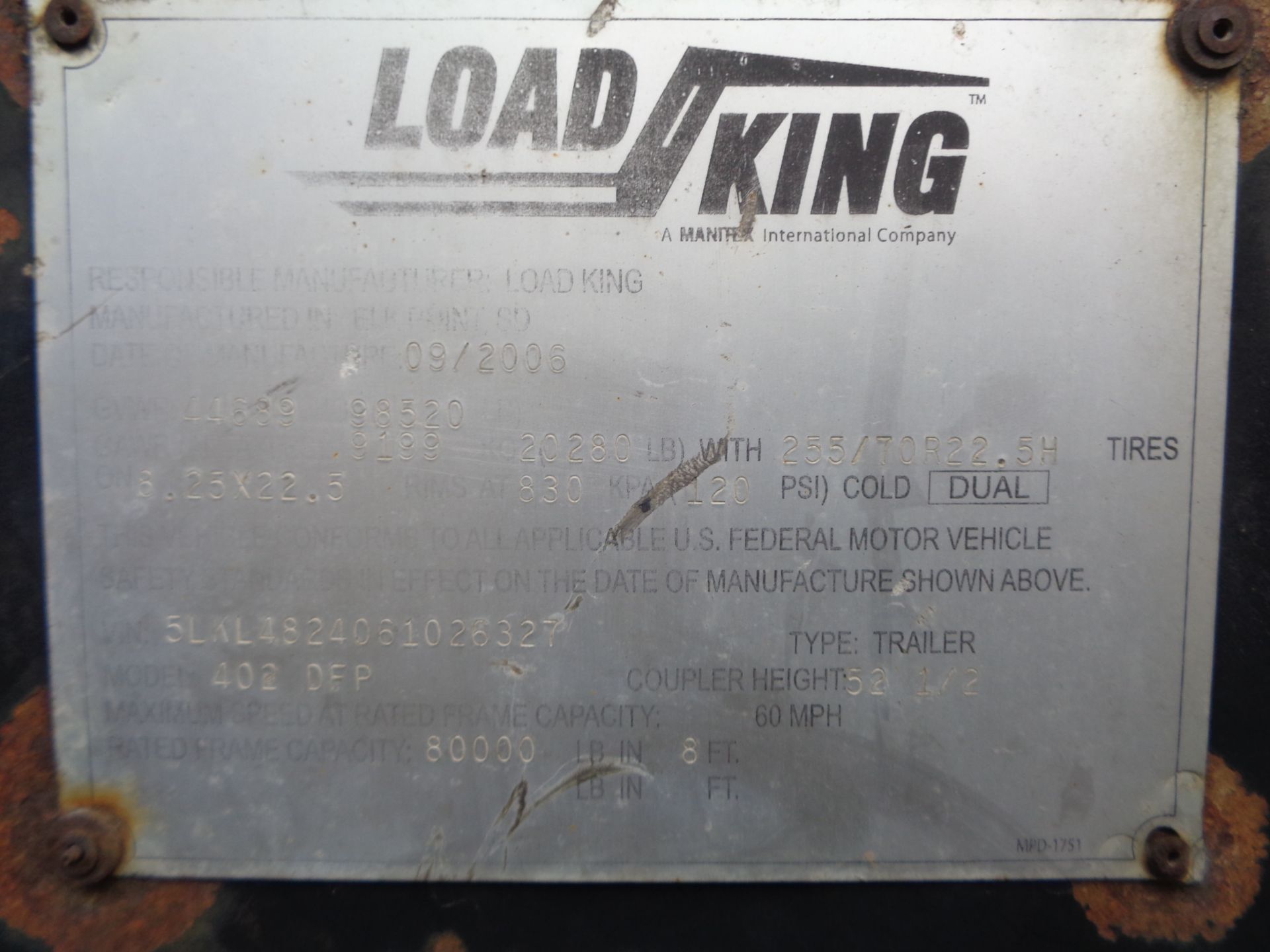 2006 Load King 402DFP 40 Ton Lowboy Trailer - Hydraulic Folding Goose Neck - Image 14 of 14