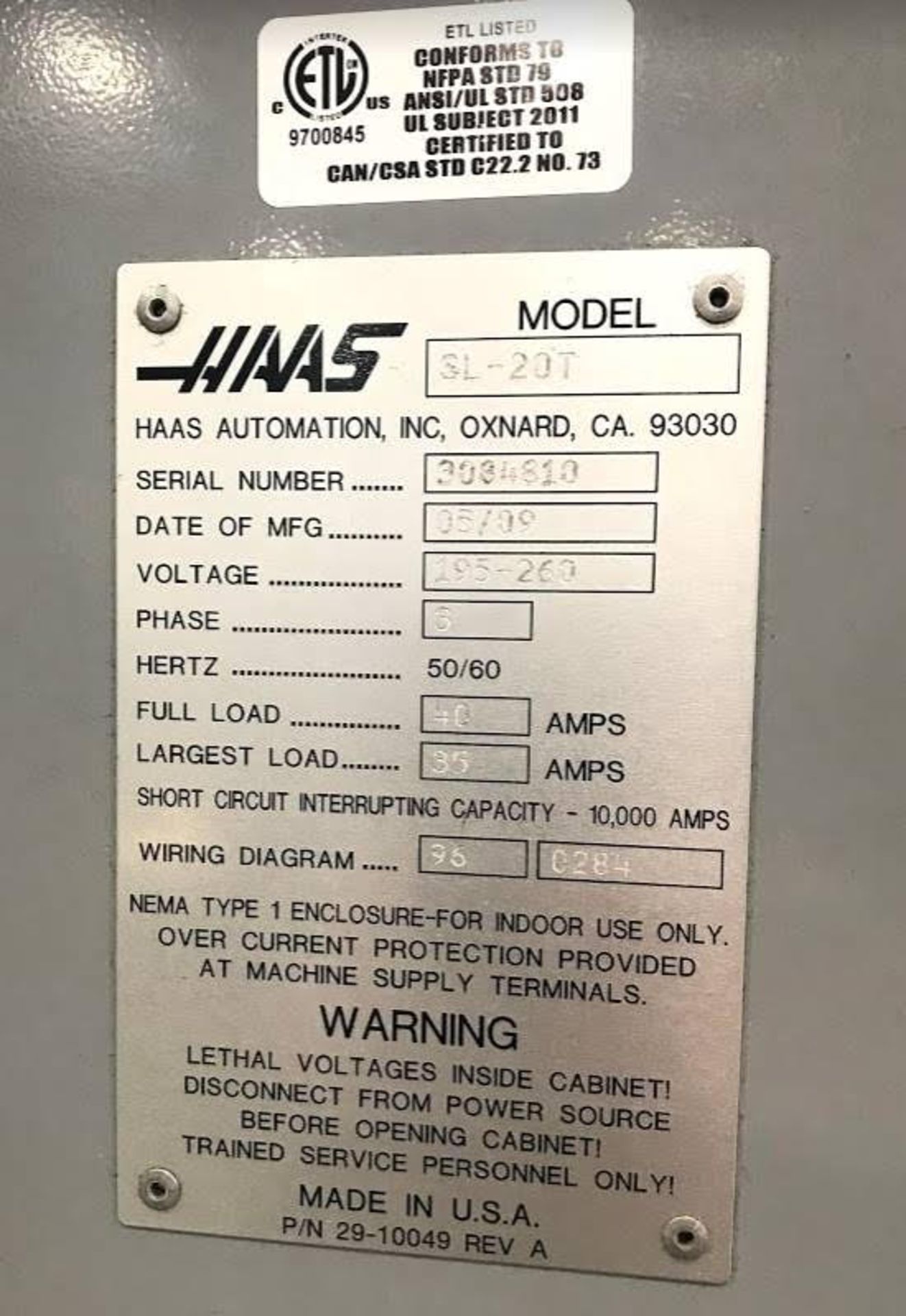 2009 Haas SL-20T CNC Lathe Milling Machine - Image 12 of 12