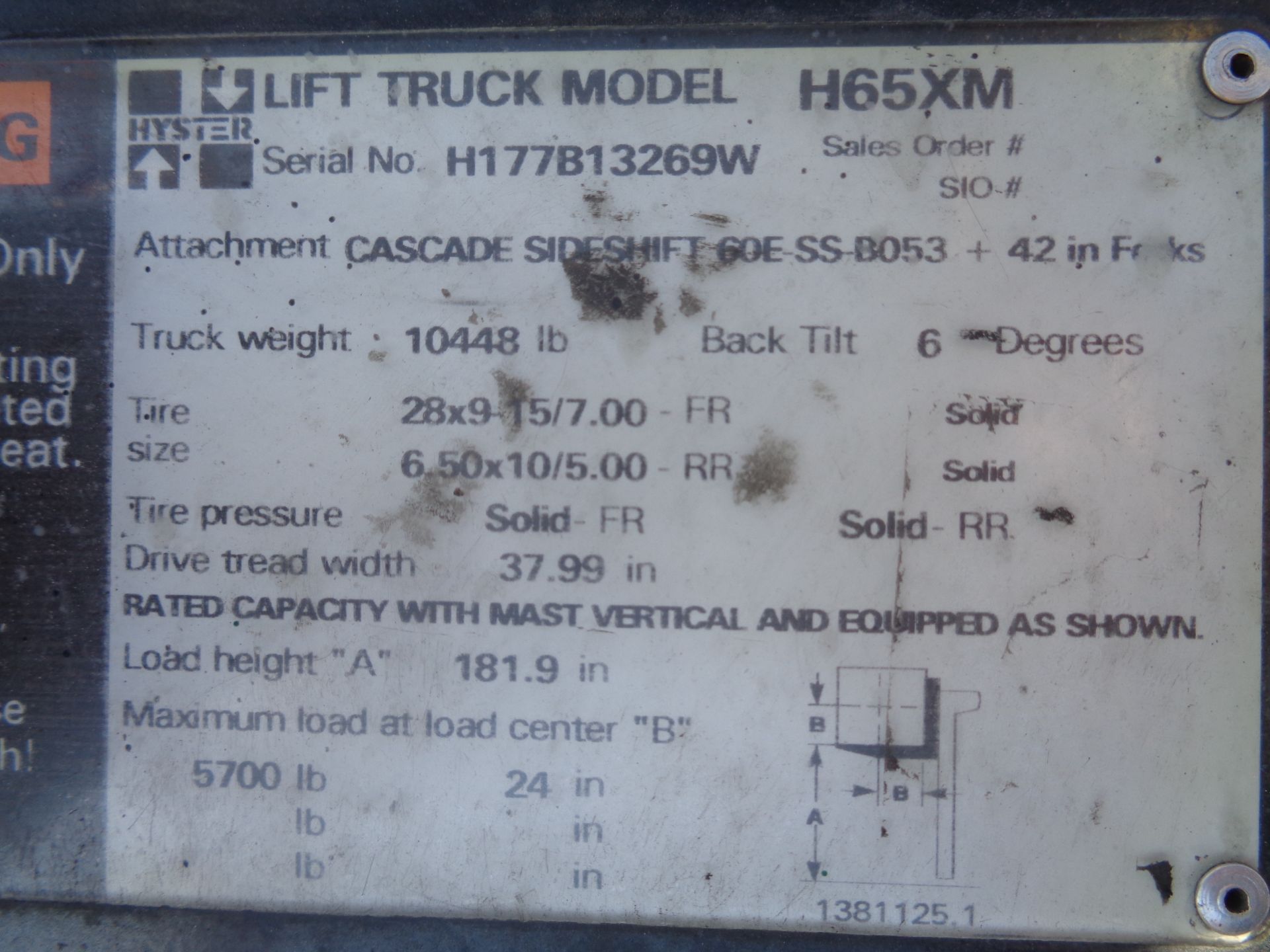 Hyster H65XM 6,500 lb Forklift - Image 15 of 15